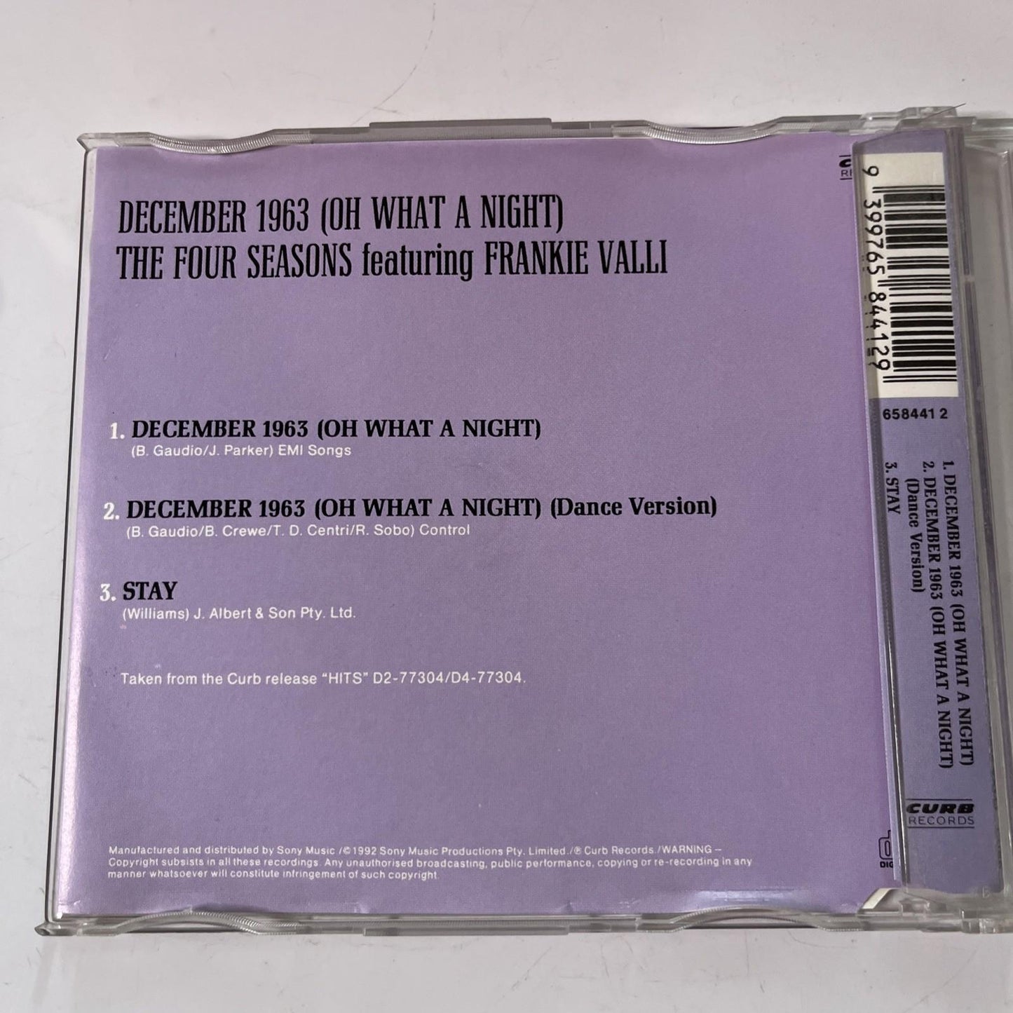 The Four Seasons, Frankie Valli – December 1963 (Oh What A Night) (CD, 1992)