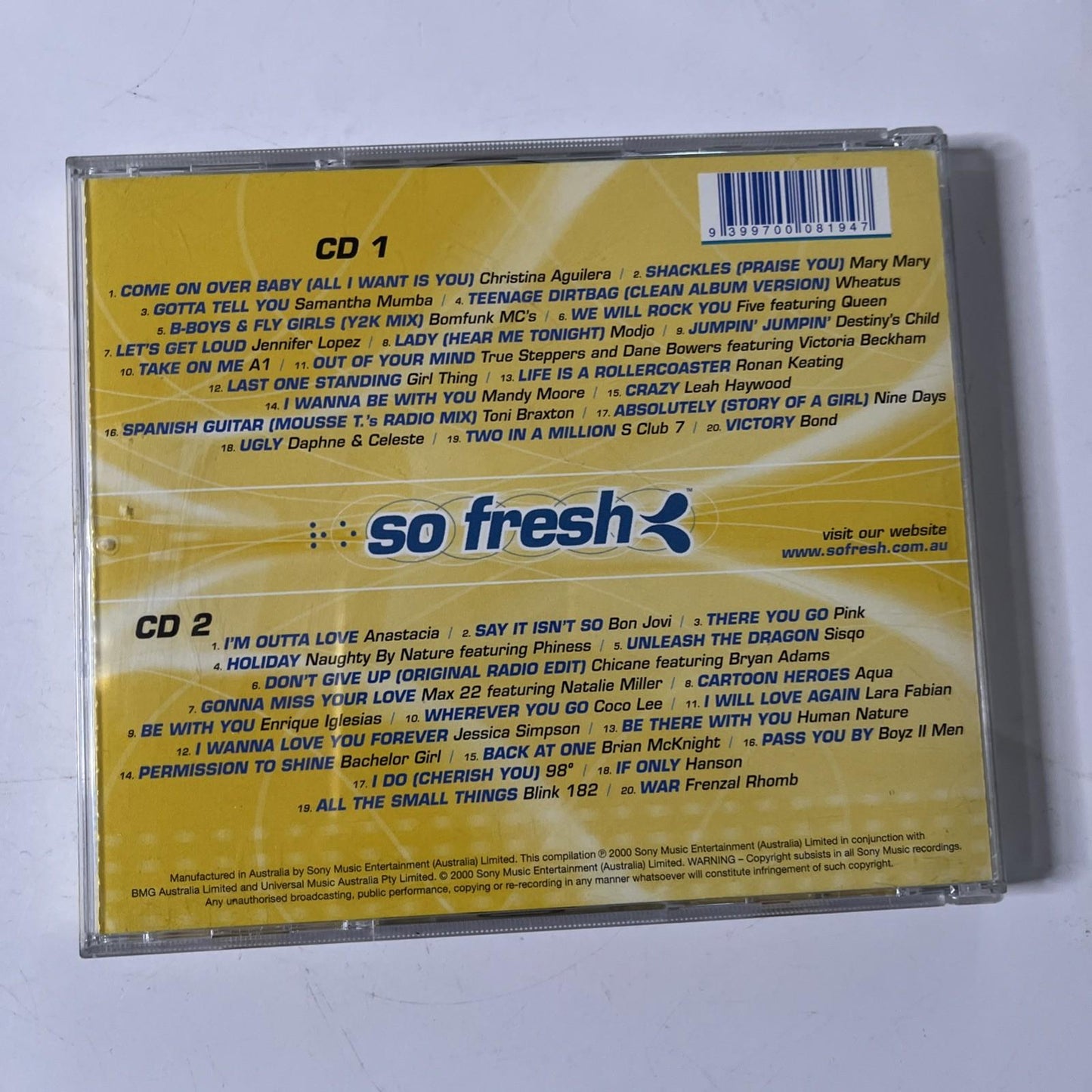 So Fresh: The Hits Of Summer 2001 + The Biggest Hits Of 2000 (CD, 2000, 2-Disc)