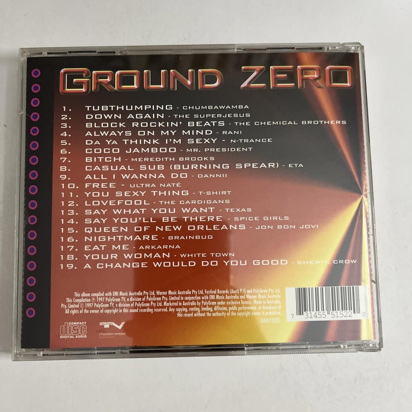 Various – Ground Zero (CD, 1997) Australia 5551522