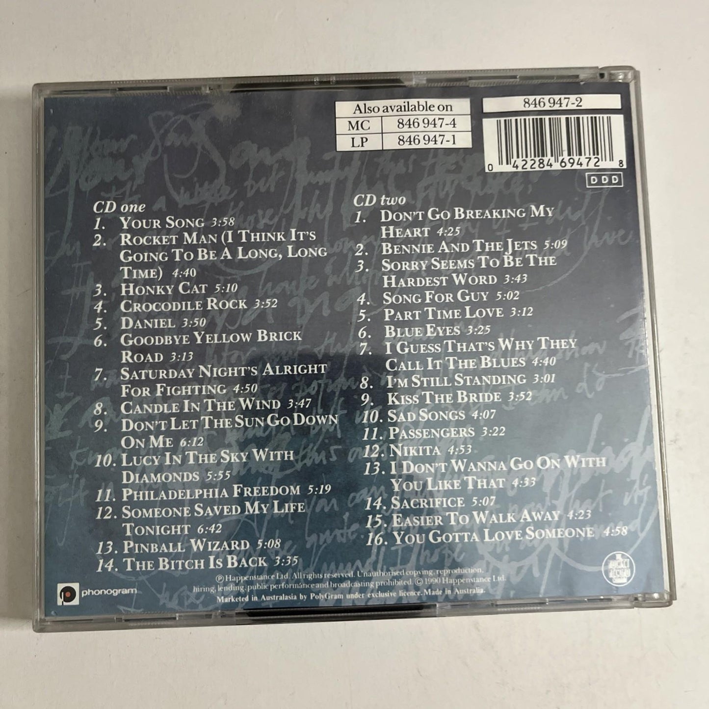 Elton John – The Very Best Of Elton John (CD, 1990, 2-Disc) Australasia