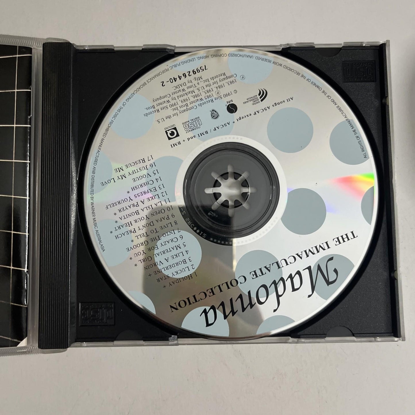 Madonna – The Immaculate Collection (CD, 1992) Australasia 7599264402