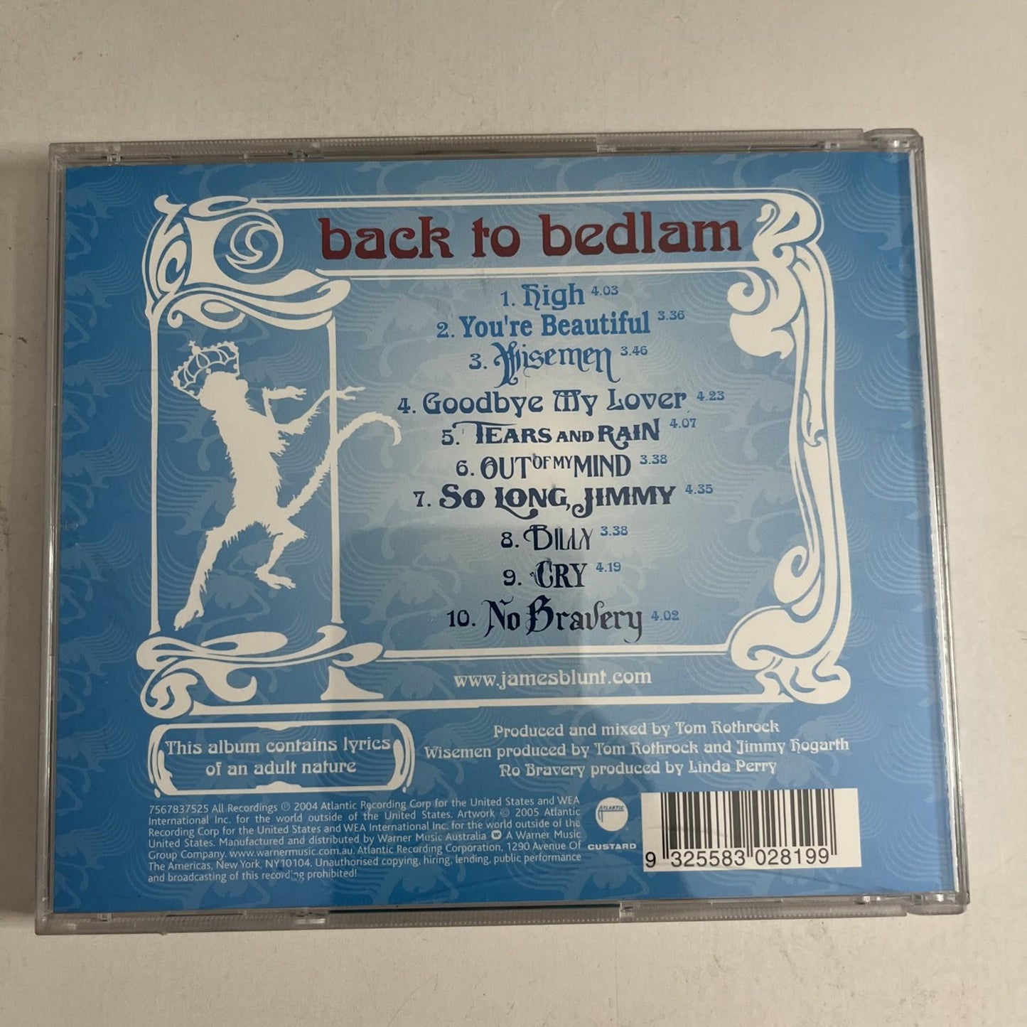 James Blunt – Back To Bedlam (CD, 2005)  Australia 7567837525