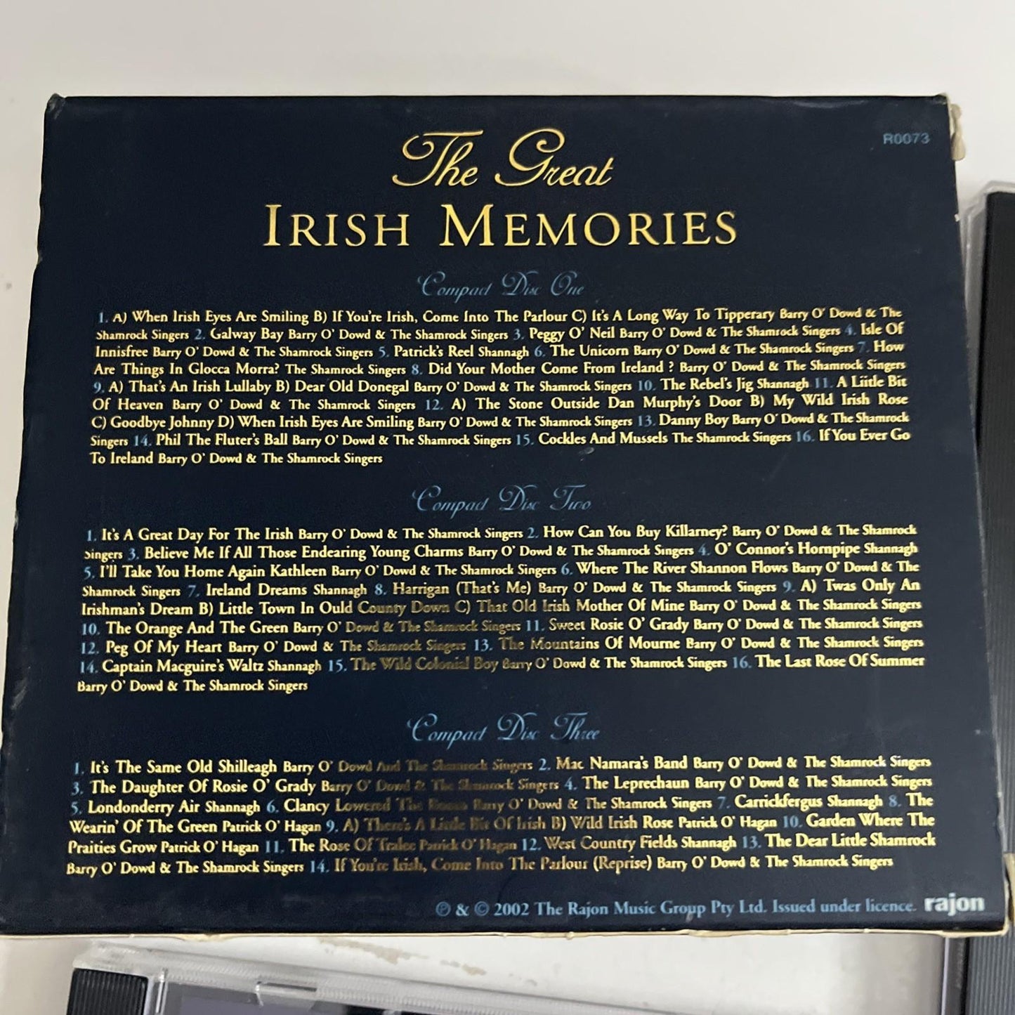 Various – The Great Irish Memories (CD, 2002, 3-Disc) Australia R0073