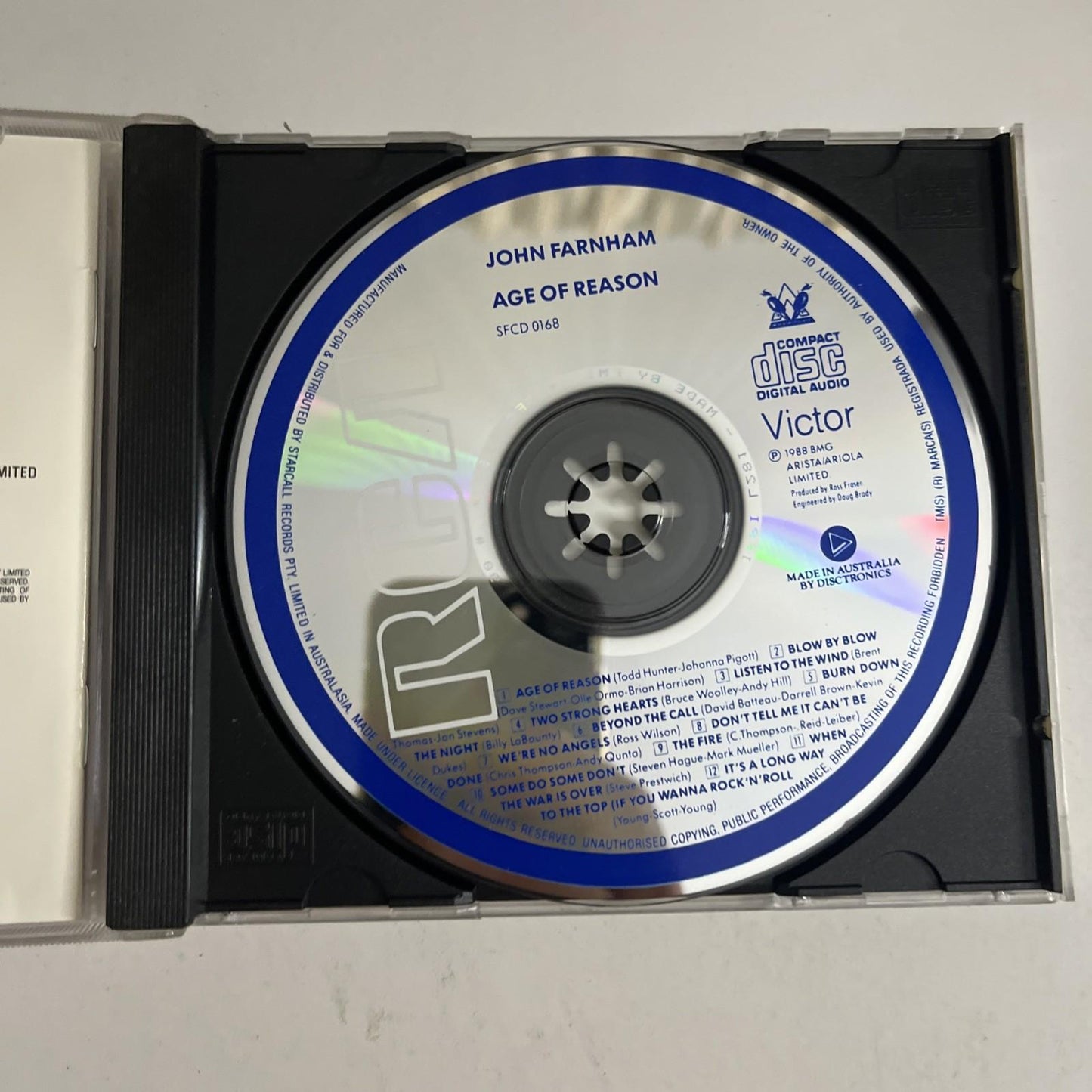 John Farnham – Age Of Reason (CD, 1988) Australasia SFCD 0168