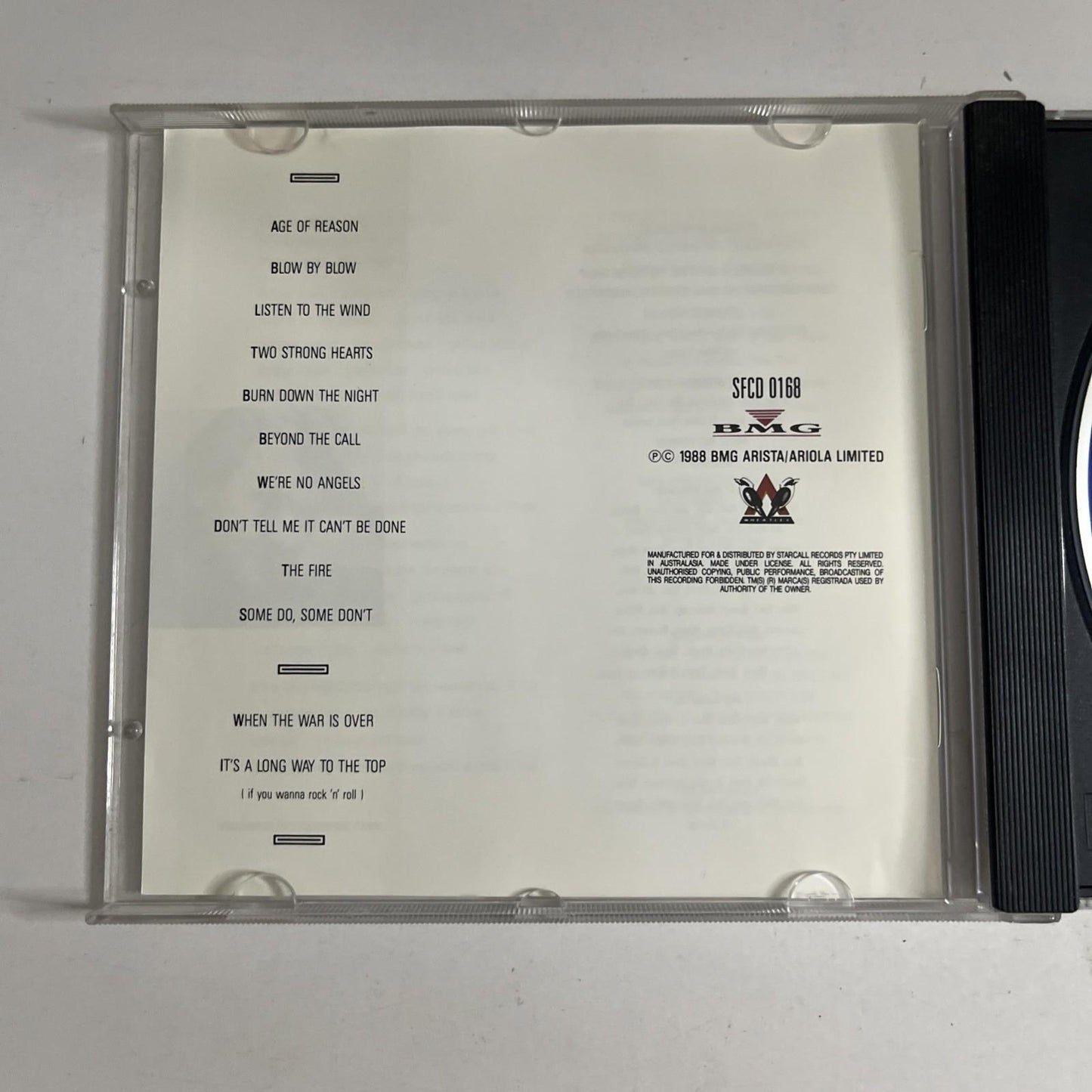 John Farnham – Age Of Reason (CD, 1988) Australasia SFCD 0168