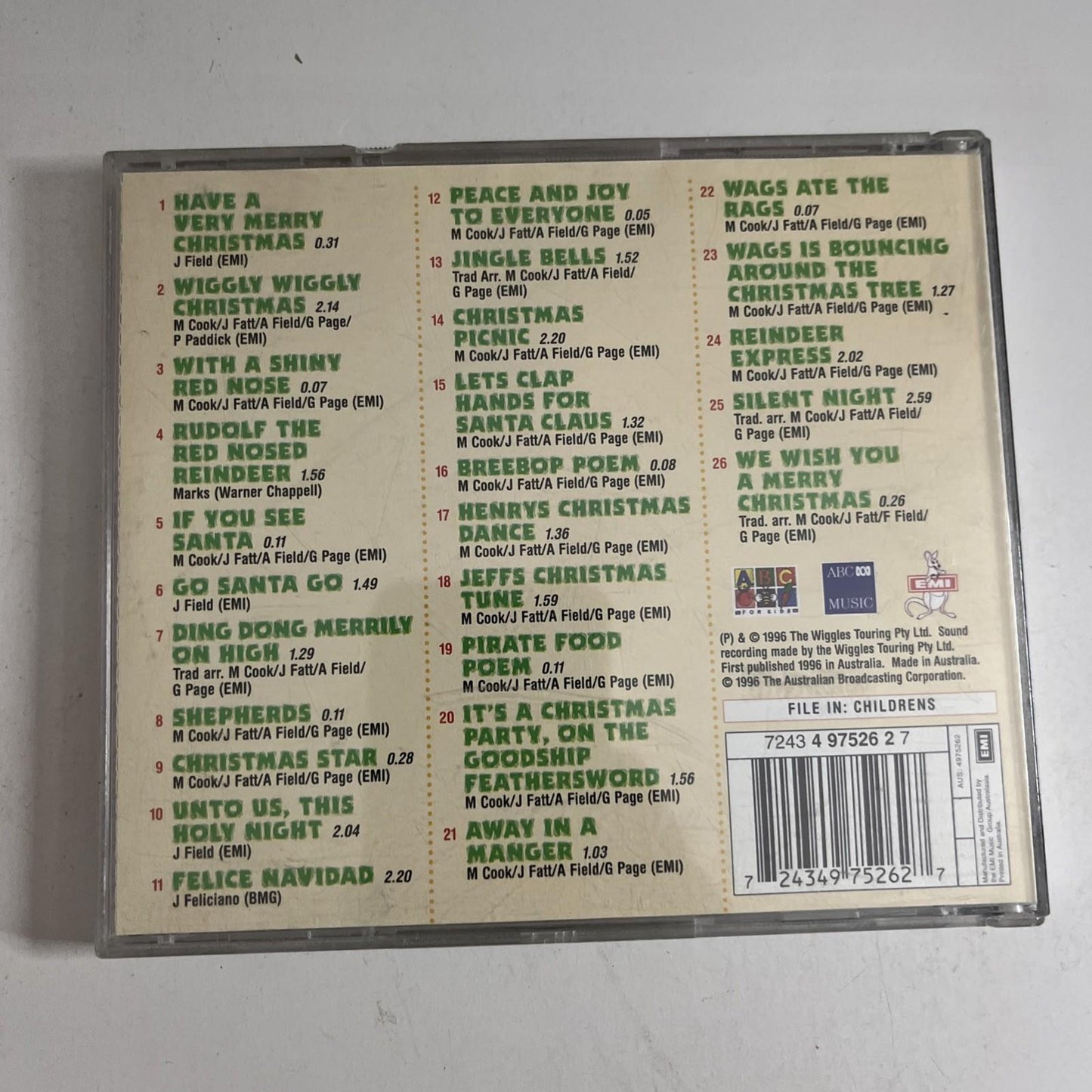 The Wiggles – Wiggly, Wiggly Christmas (CD, 1999) Australia 7243 4 97526 2 7