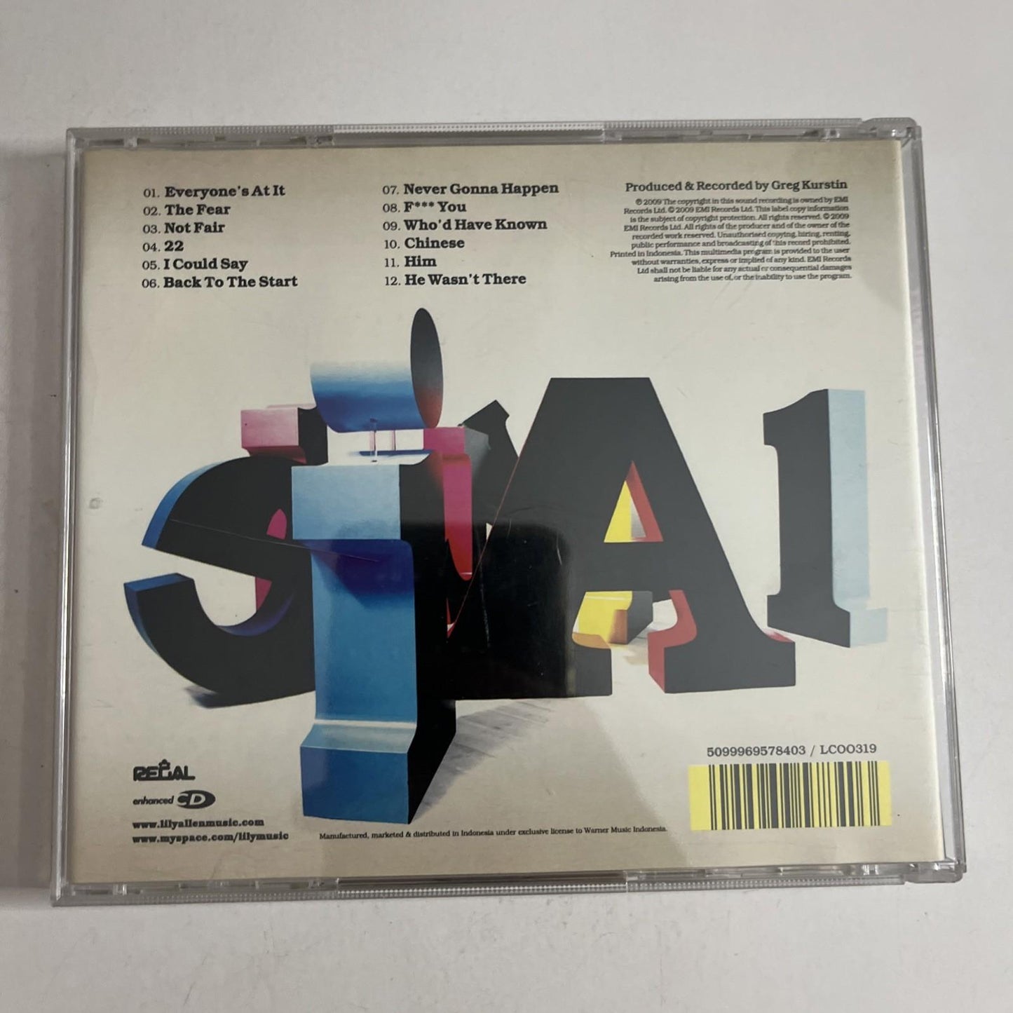 Lily Allen – It's Not Me, It's You (CD, 2009) Indonesia 5099969578403