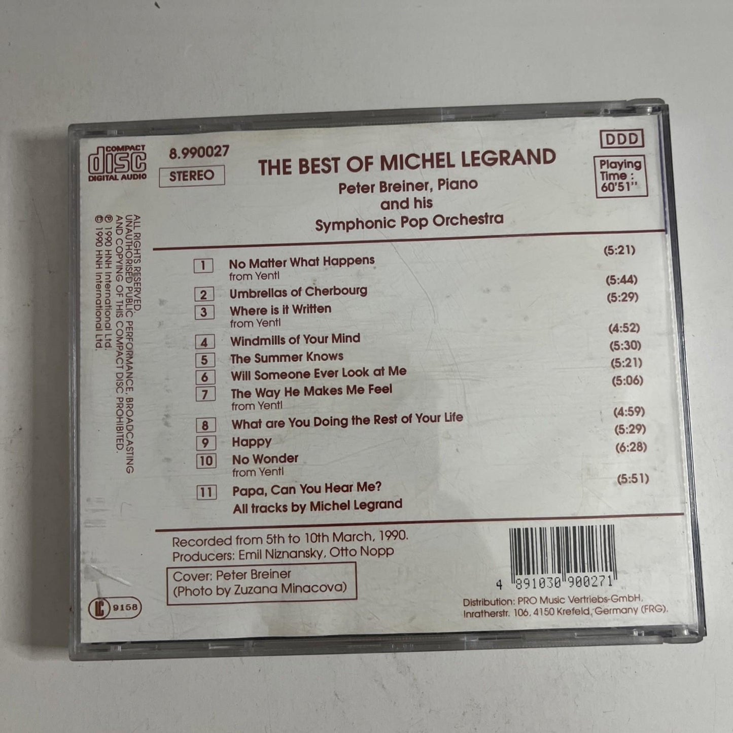 Peter Breiner – The Best Of Michel Legrand (CD, 1990) Germany 8.990027