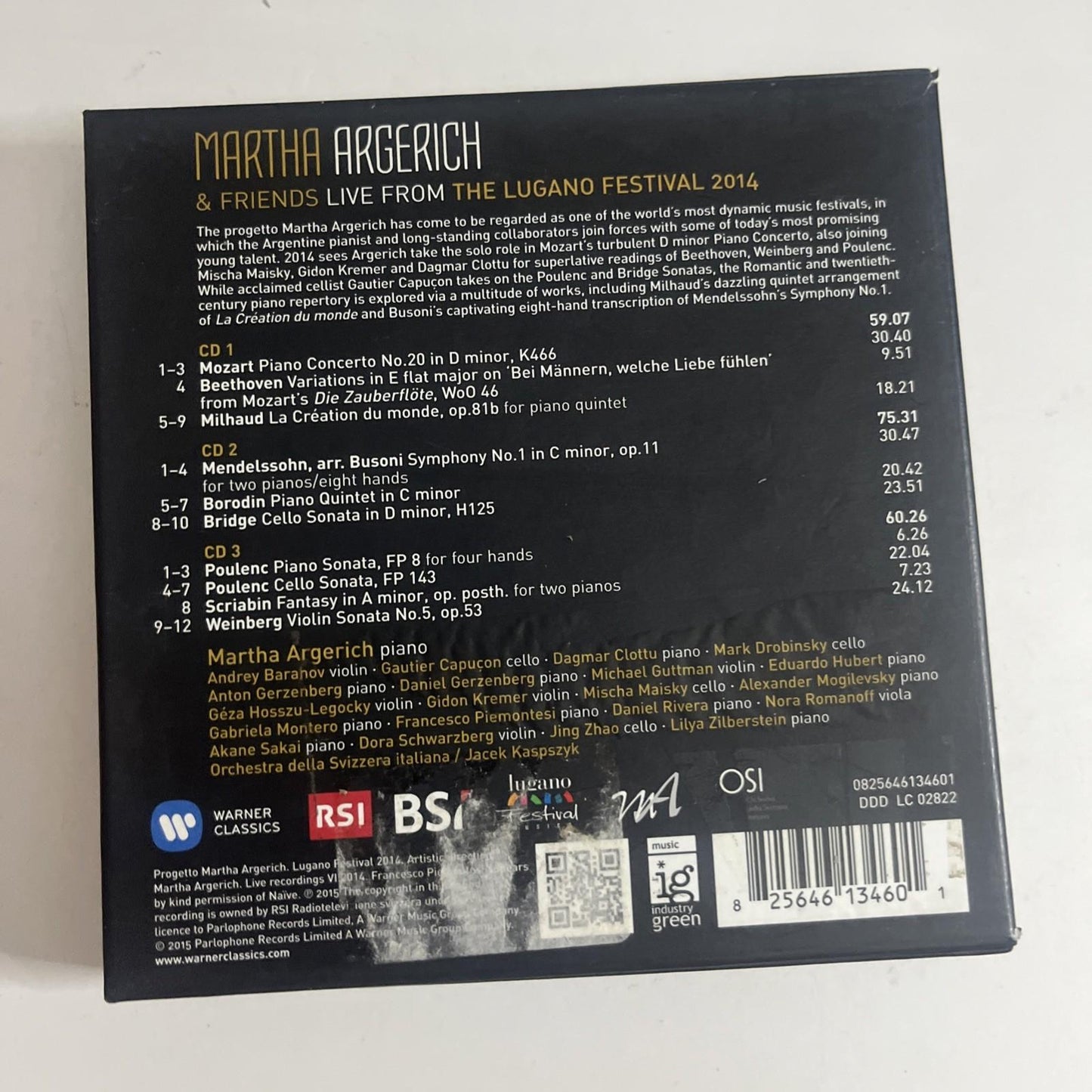 Martha Argerich And Friends – Live From Lugano 2014 (CD, 2015, 3-Disc)