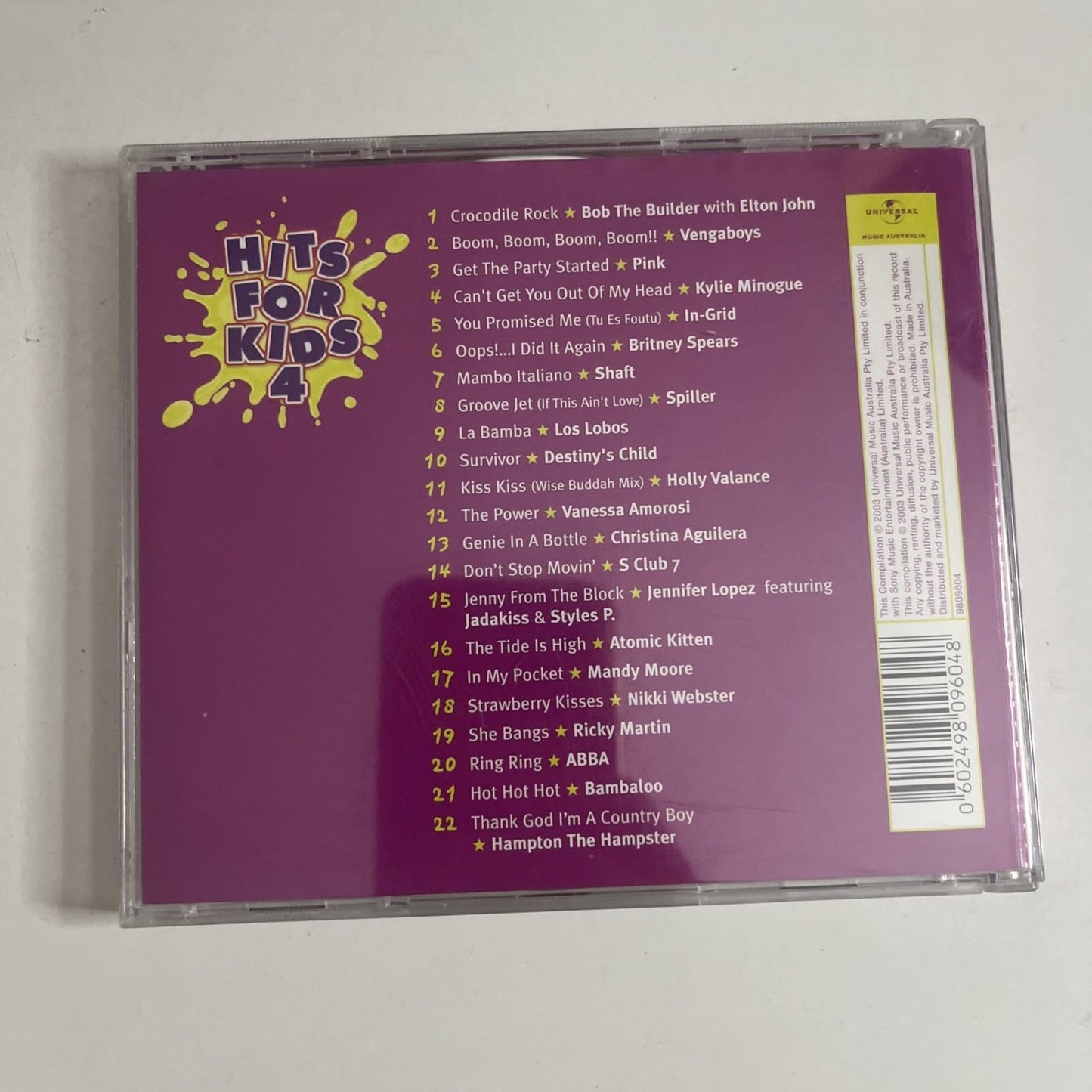 Various – Hits For Kids 4 (CD, 2003) Australia 9809604