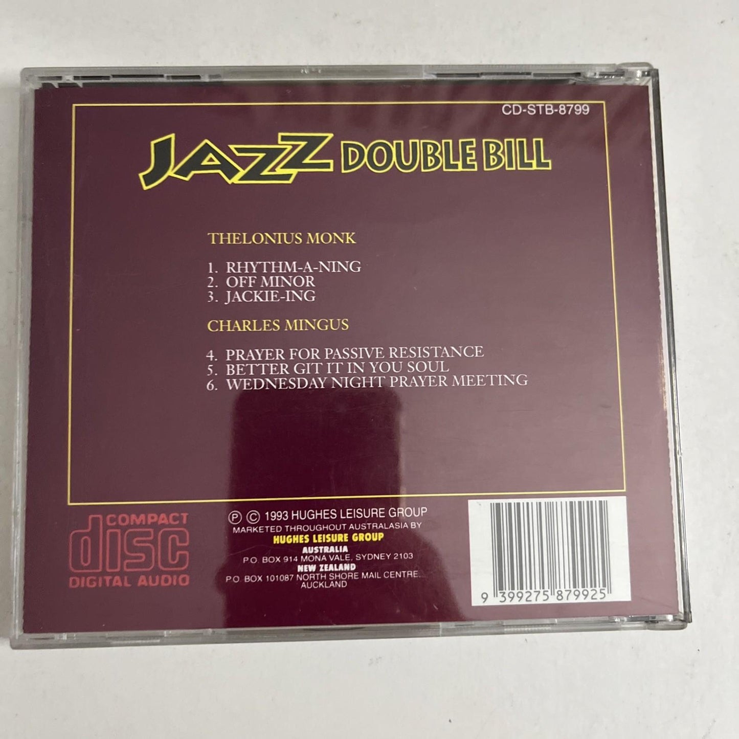 Thelonious Monk, Charles Mingus – Jazz Double Bill (CD, 1993) CD-STB-8799