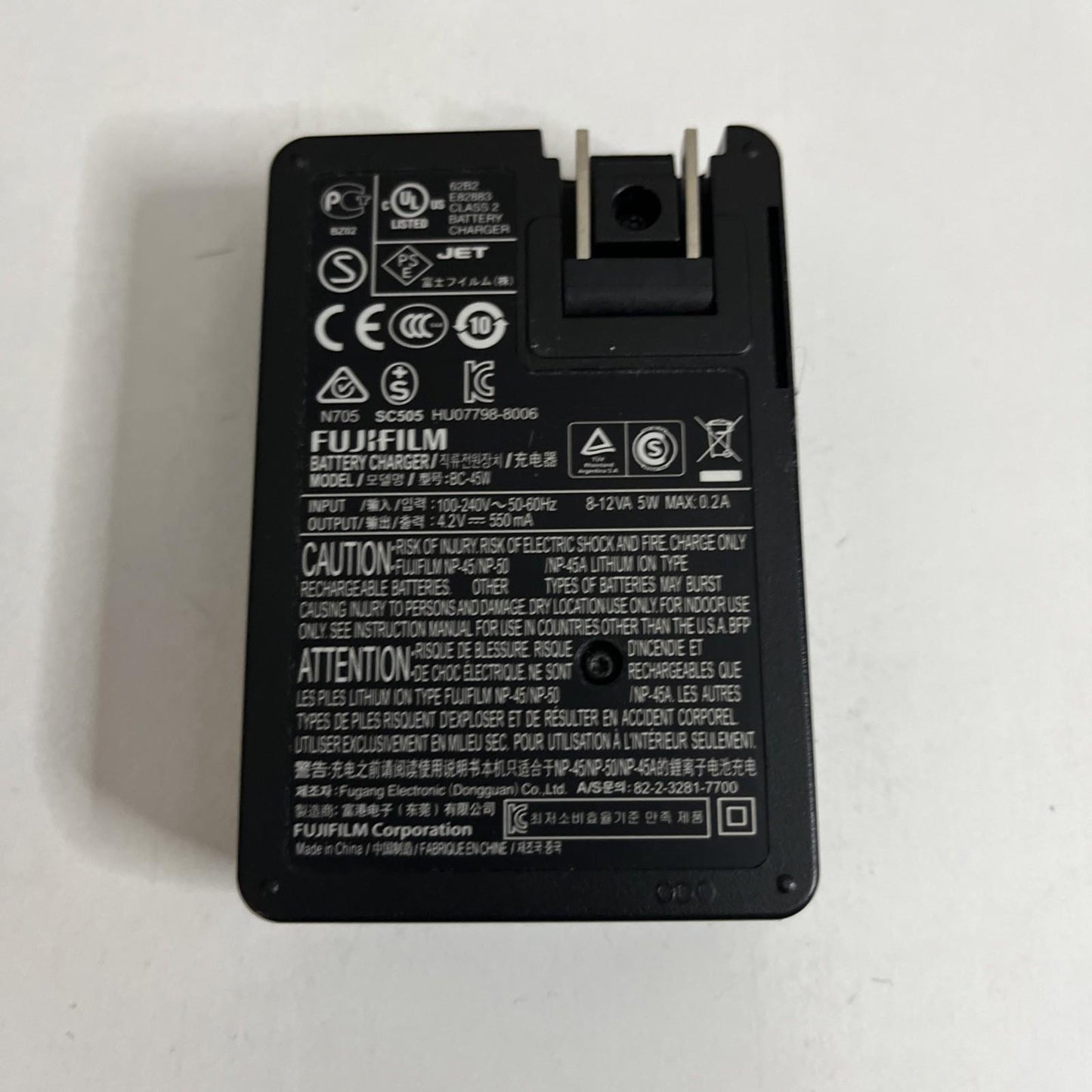 Genuine Fujifilm BC-45W Camera Battery Charger For NP-45, NP-45A, NP-50 Battery