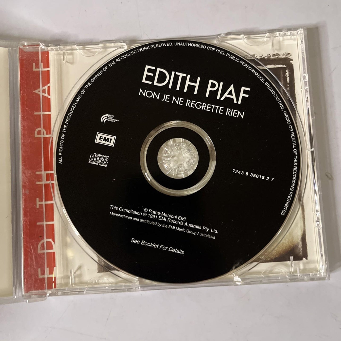 Edith Piaf – Non Je Ne Regrette Rien (CD, 1991)