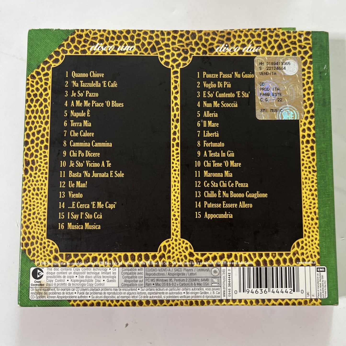 Pino Daniele – Collezione Italiana (CD, 2006, 2-Disc) Europe Digipak