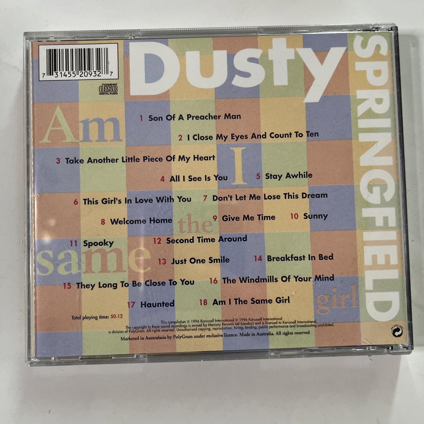 Dusty Springfield – Am I The Same Girl  (CD) Australasia 552 093-2
