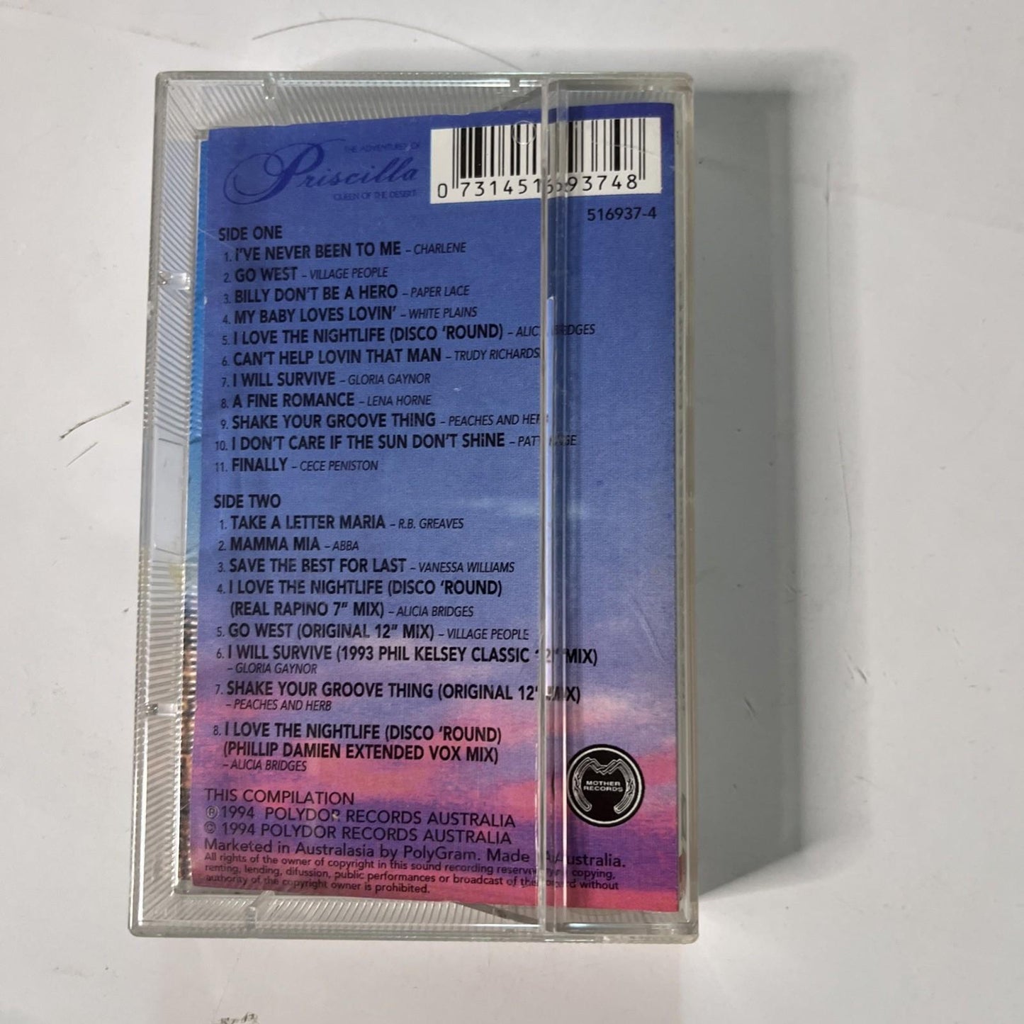The Adventures Of Priscilla: Queen Of The Desert Soundtrack (Cassette, 1994)