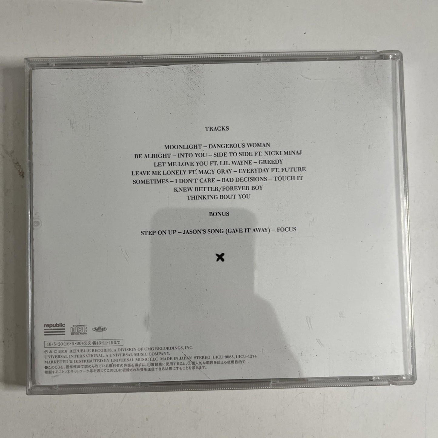Ariana Grande – Dangerous Woman (CD, 2016) Japan Obi Deluxe Edition, Bonus Track