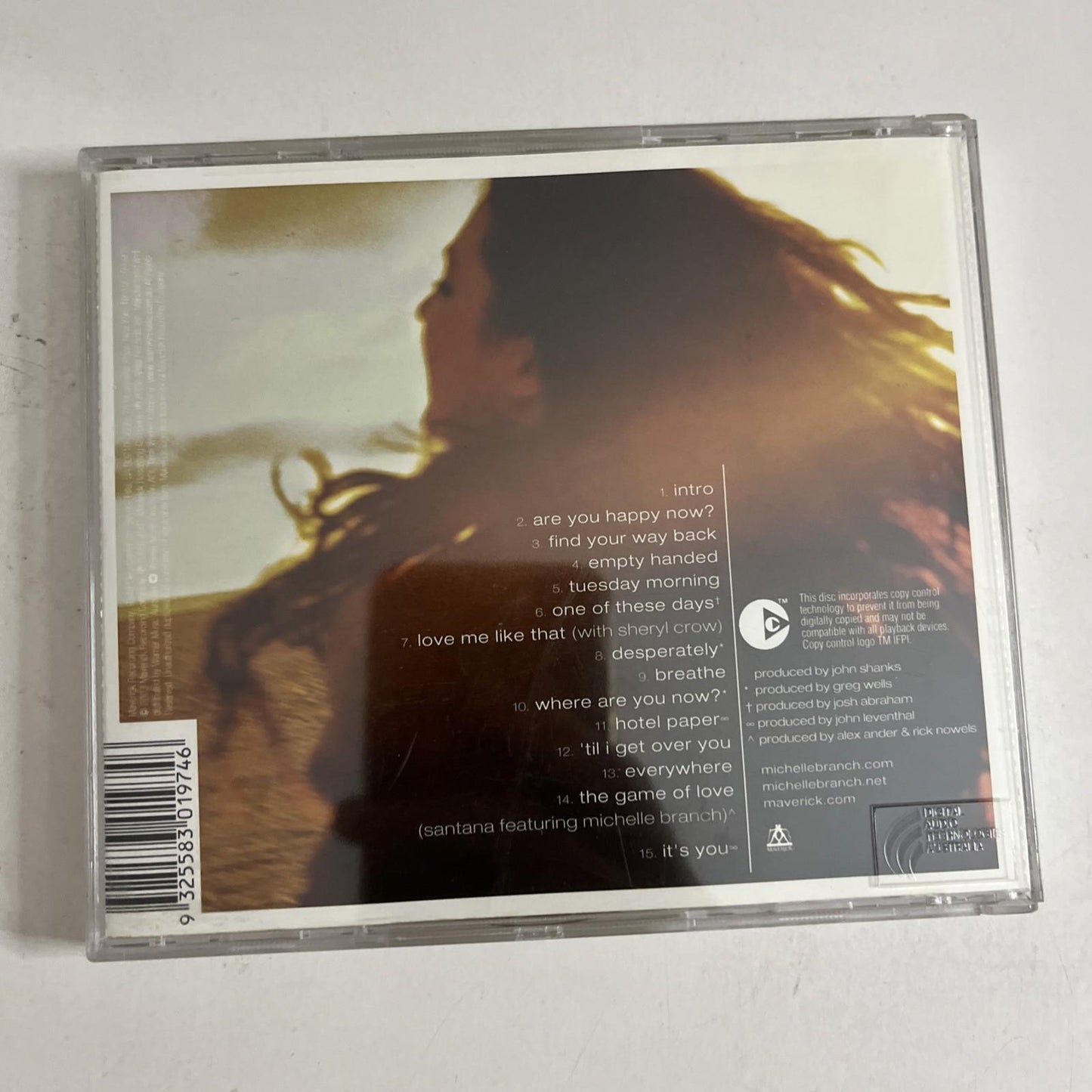 Michelle Branch – Hotel Paper (CD, 2003) Australia & New Zealand 9362485082