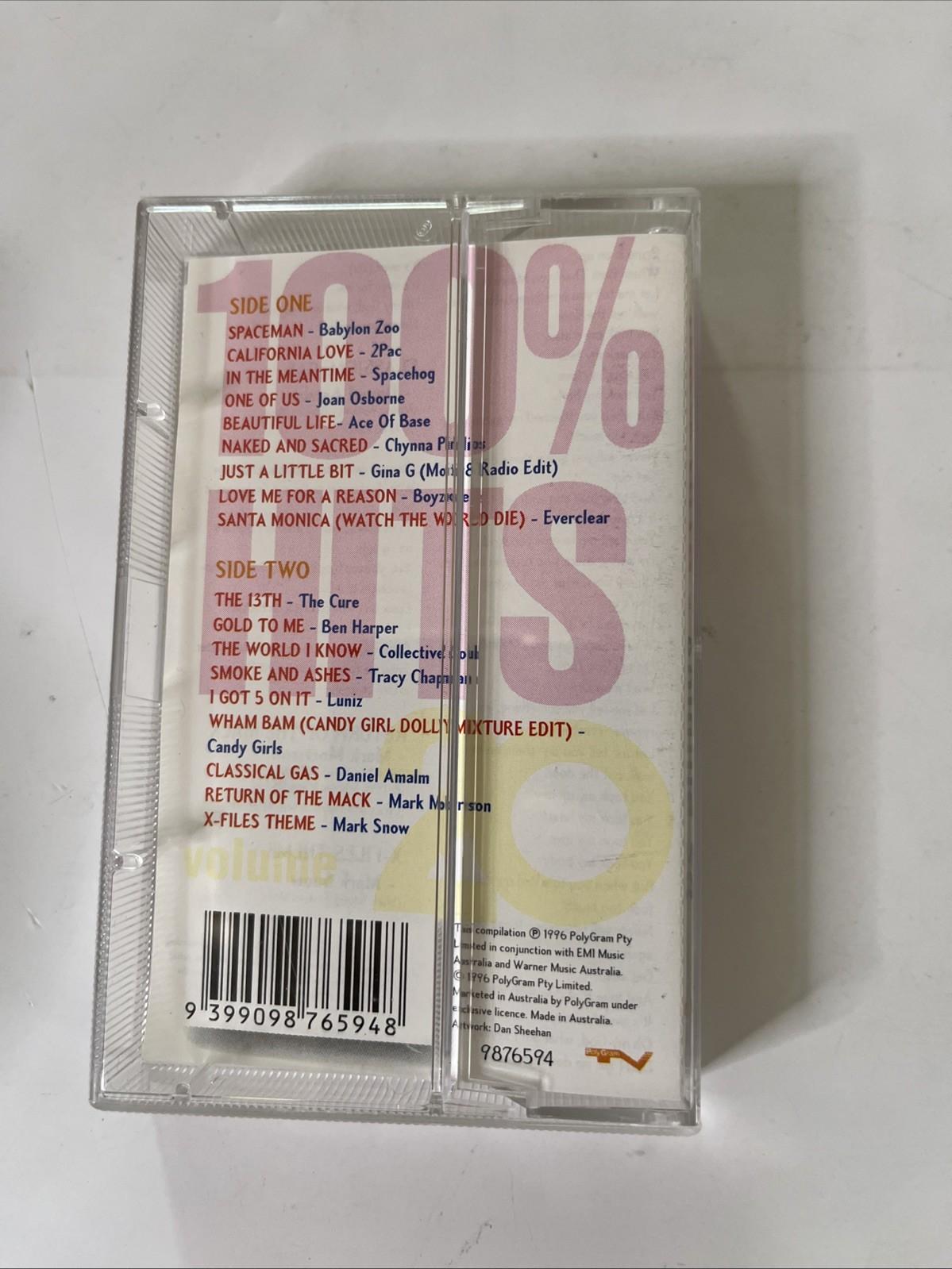 Various – 100% Hits Volume 20 (Cassette, 1996) Australia 9876594
