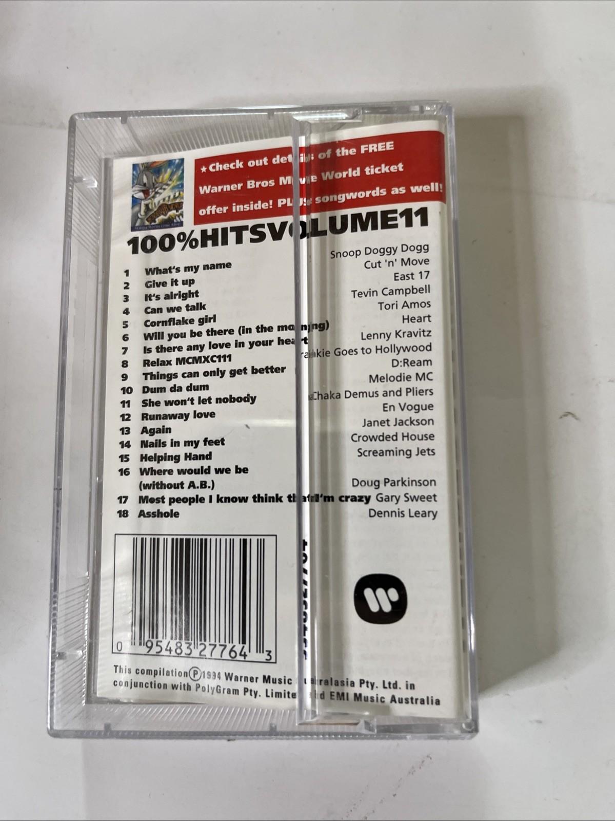Various – 100% Hits Volume 11 (Cassette, 1994) Australia 9548327764