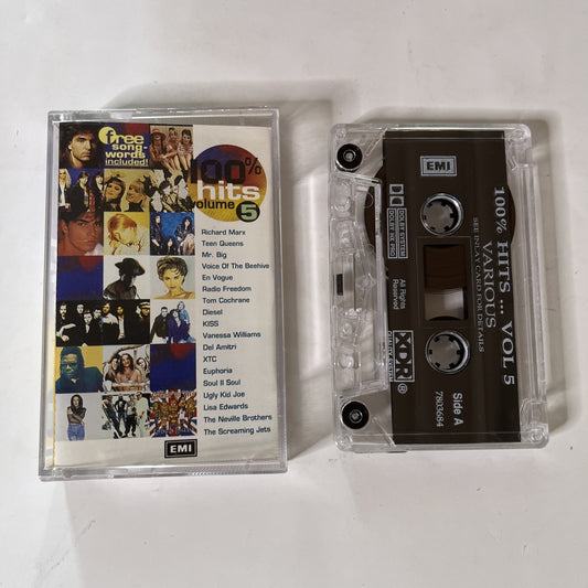 Various – 100% Hits Volume 5 (Cassette, 1992) Australia 7803684