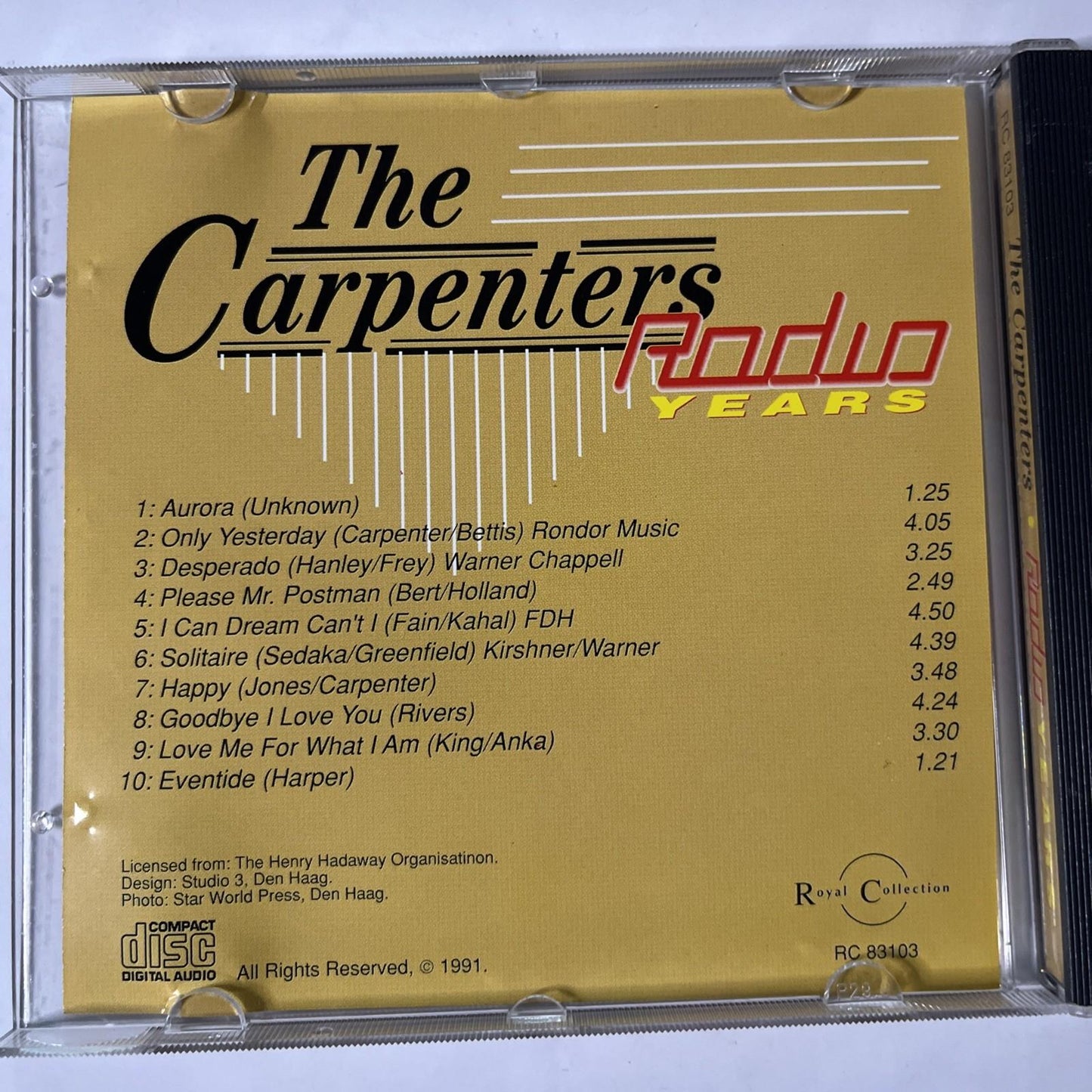 Carpenters – Radio Years (CD, 1991) Netherlands RC 83103
