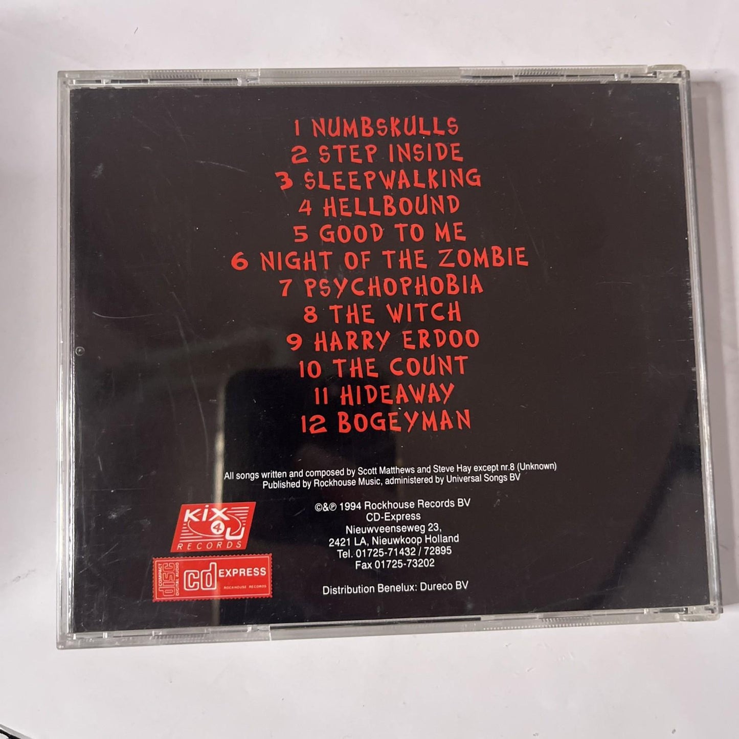 Numbskulls – Psychophobia (CD, 1994) Benelux KIXCD 3359