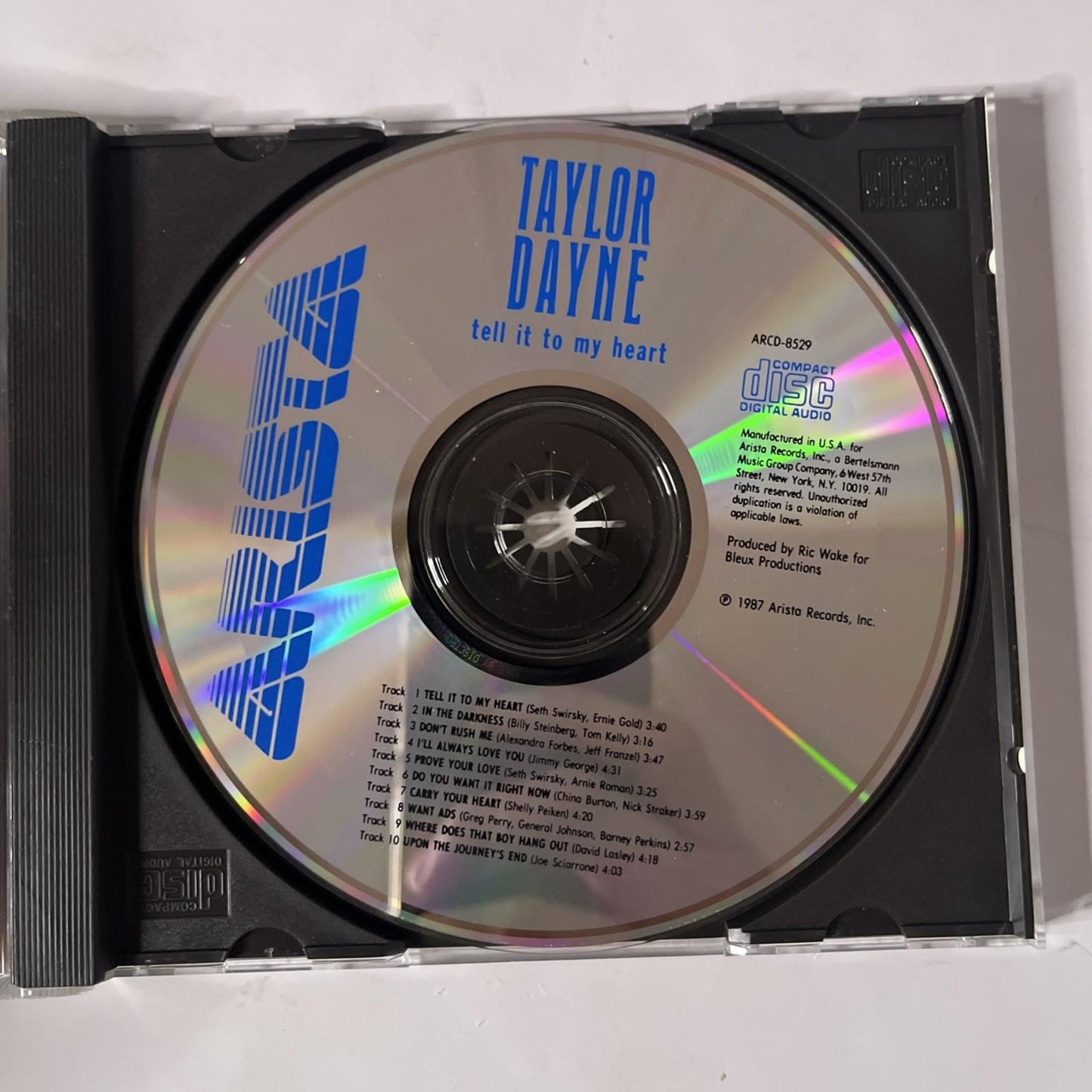 Taylor Dayne – Tell It To My Heart (CD, 1988) US ARCD-8529