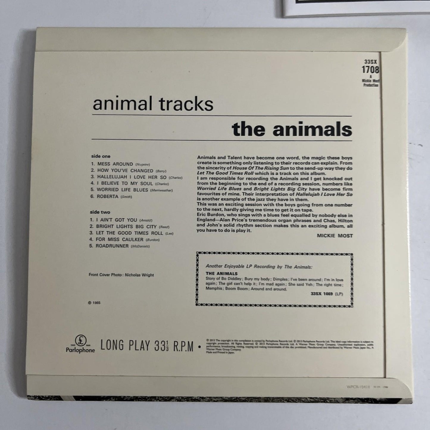 The Animals – Animal Tracks (CD, 2013) Japan SHM-CD Paper Sleeve WPCR-15414