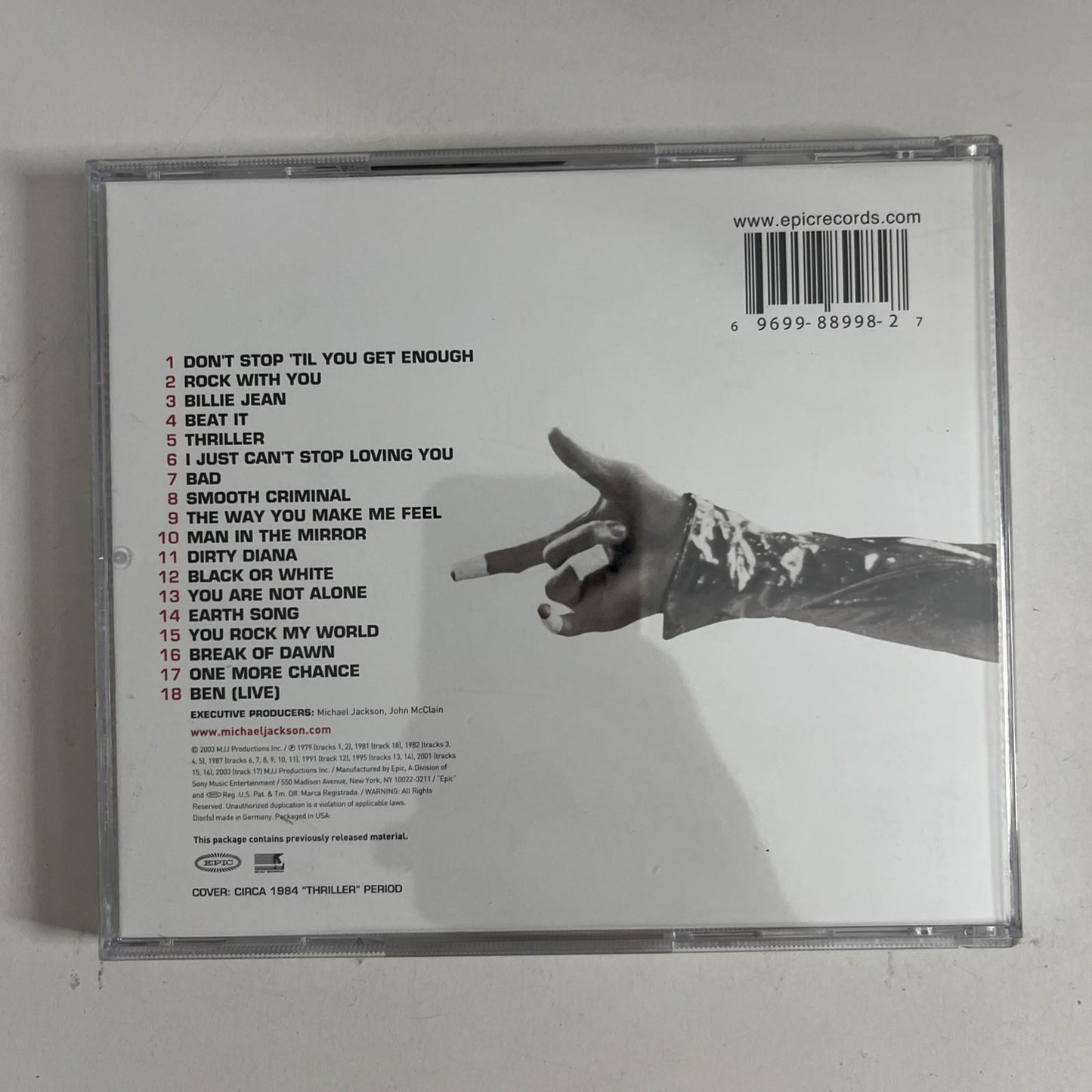 Michael Jackson – Number Ones (CD, 2003) US EK 88998