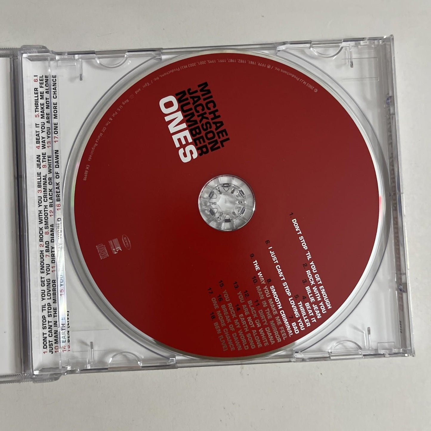 Michael Jackson – Number Ones (CD, 2003) US EK 88998