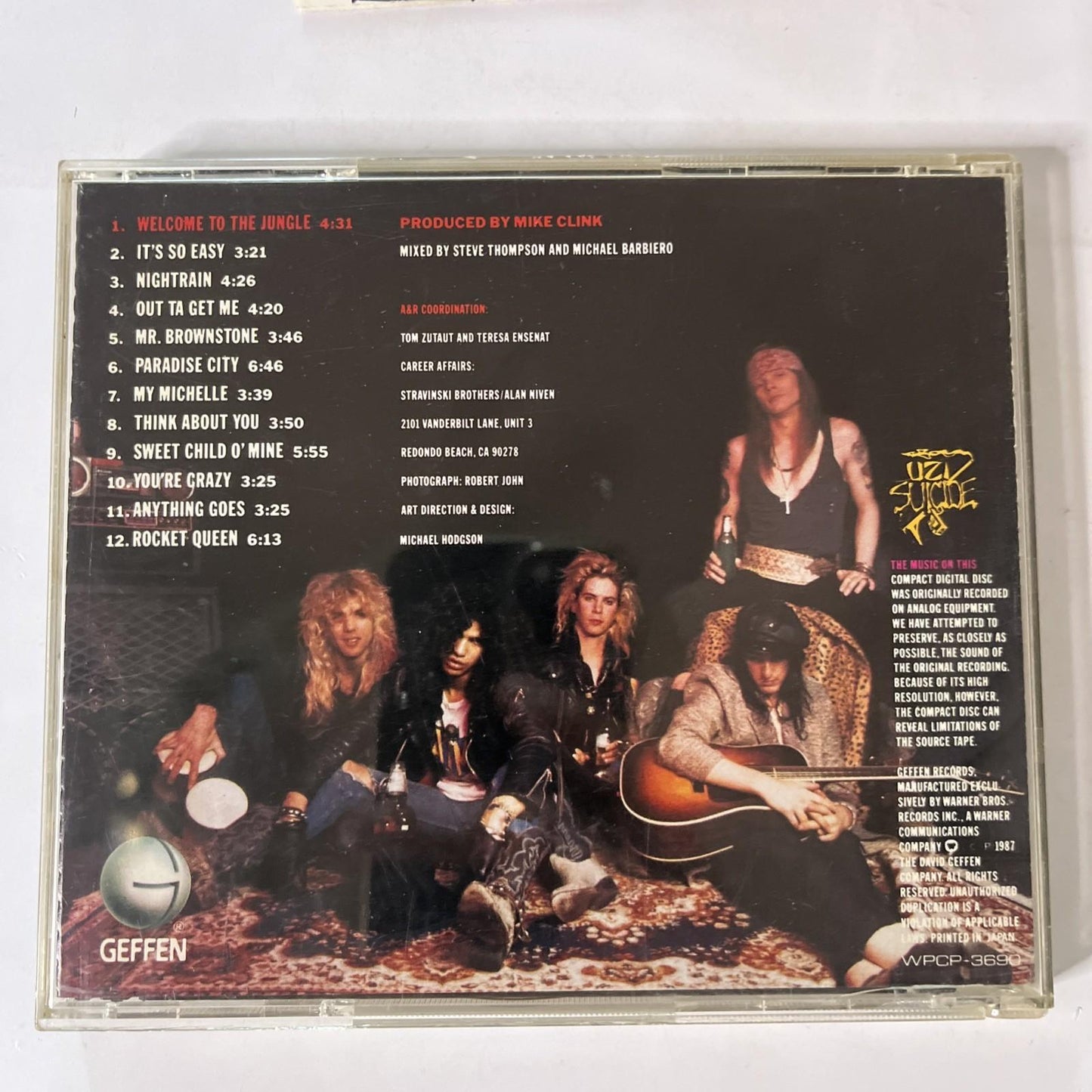 Guns N' Roses – Appetite For Destruction (CD, 1990) Japan Original Artwork