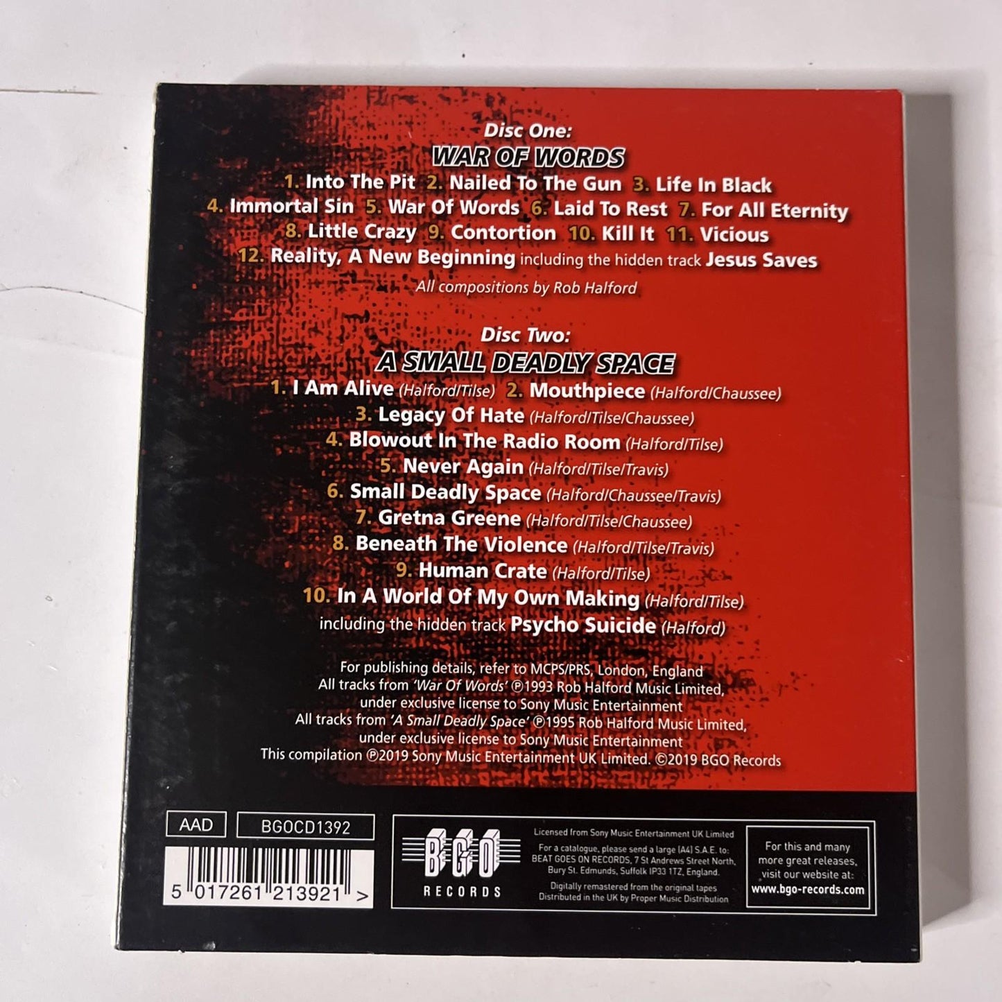 Fight – War Of Words * A Small Deadly Space (CD, 2019, 2-Disc) UK BGOCD1392