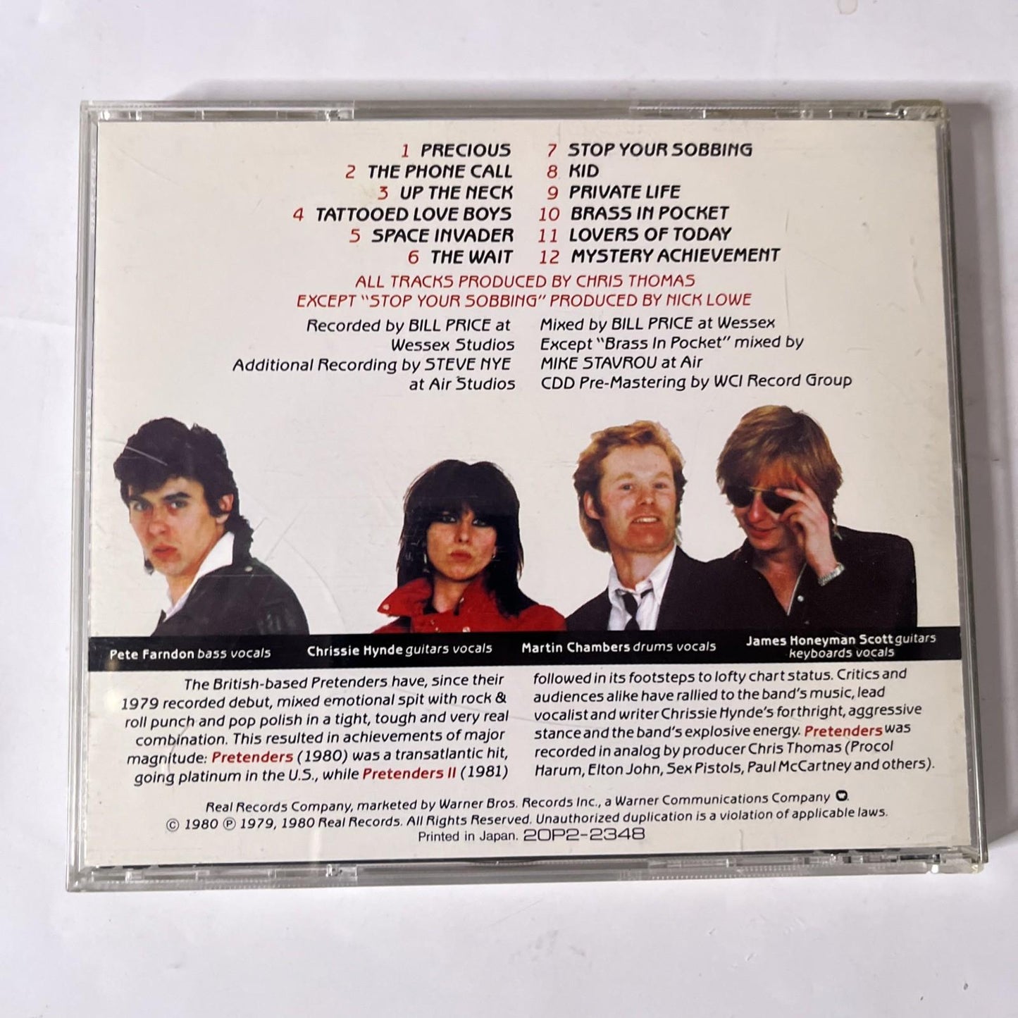 The Pretenders – Pretenders (CD, 1988) Japan Obi 20P2-2348