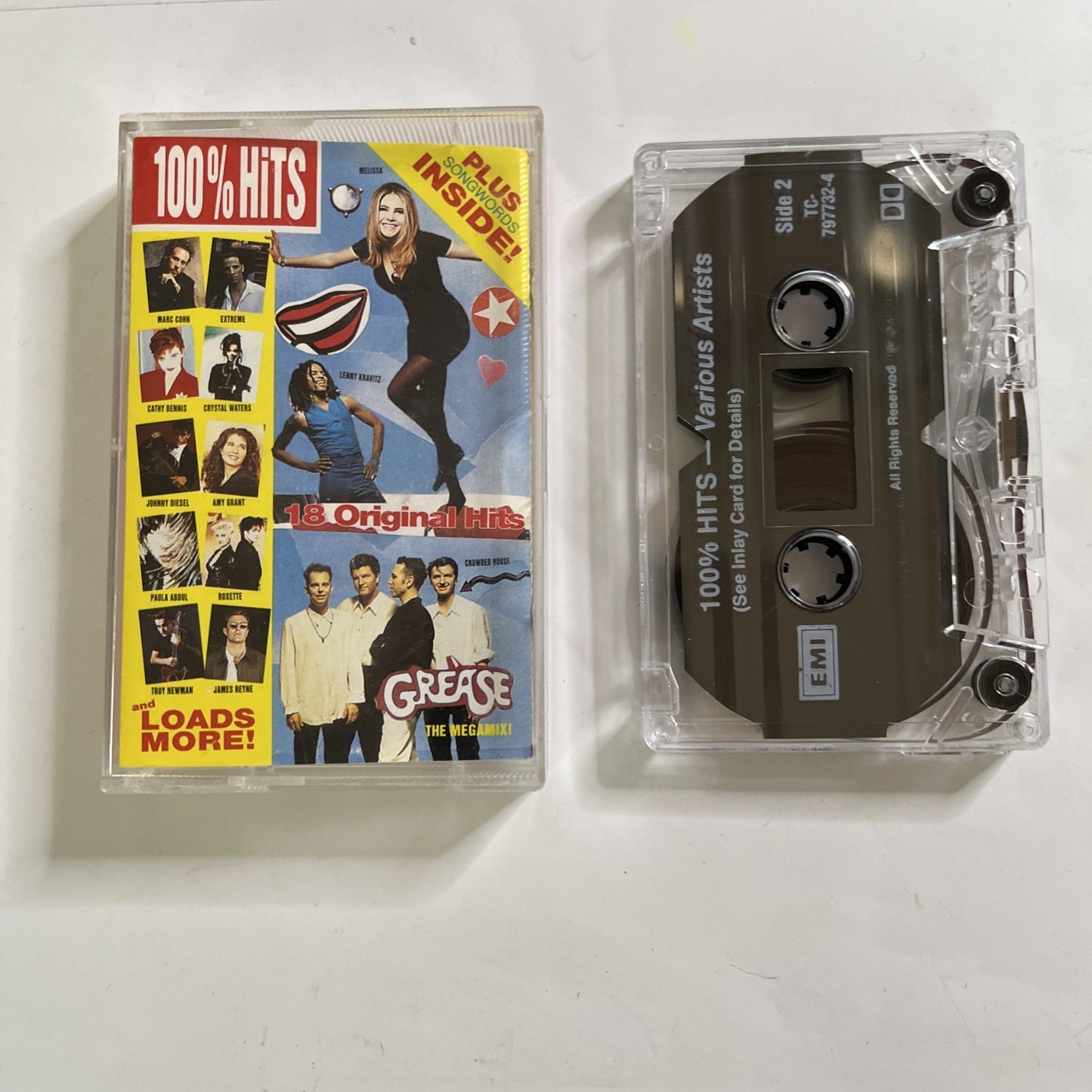 Various – 100% Hits (Cassette, 1991) Australia TC-797732-4