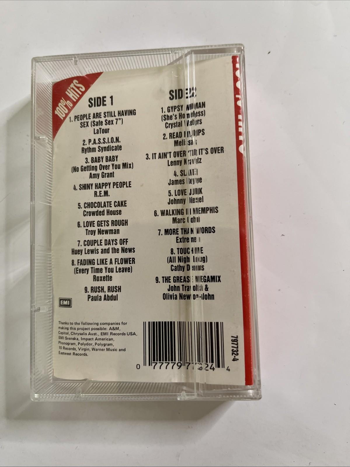 Various – 100% Hits (Cassette, 1991) Australia TC-797732-4