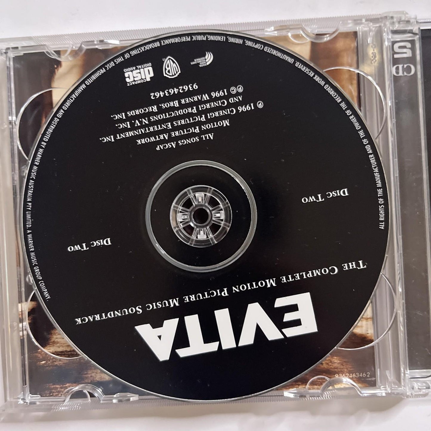 Evita (The Motion Picture Music Soundtrack) (CD, 1996, 2-Disc) Australia