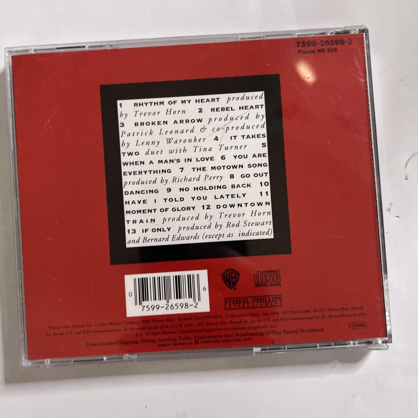 Rod Stewart – Vagabond Heart (CD, 1991) Germany 7599-26598-2