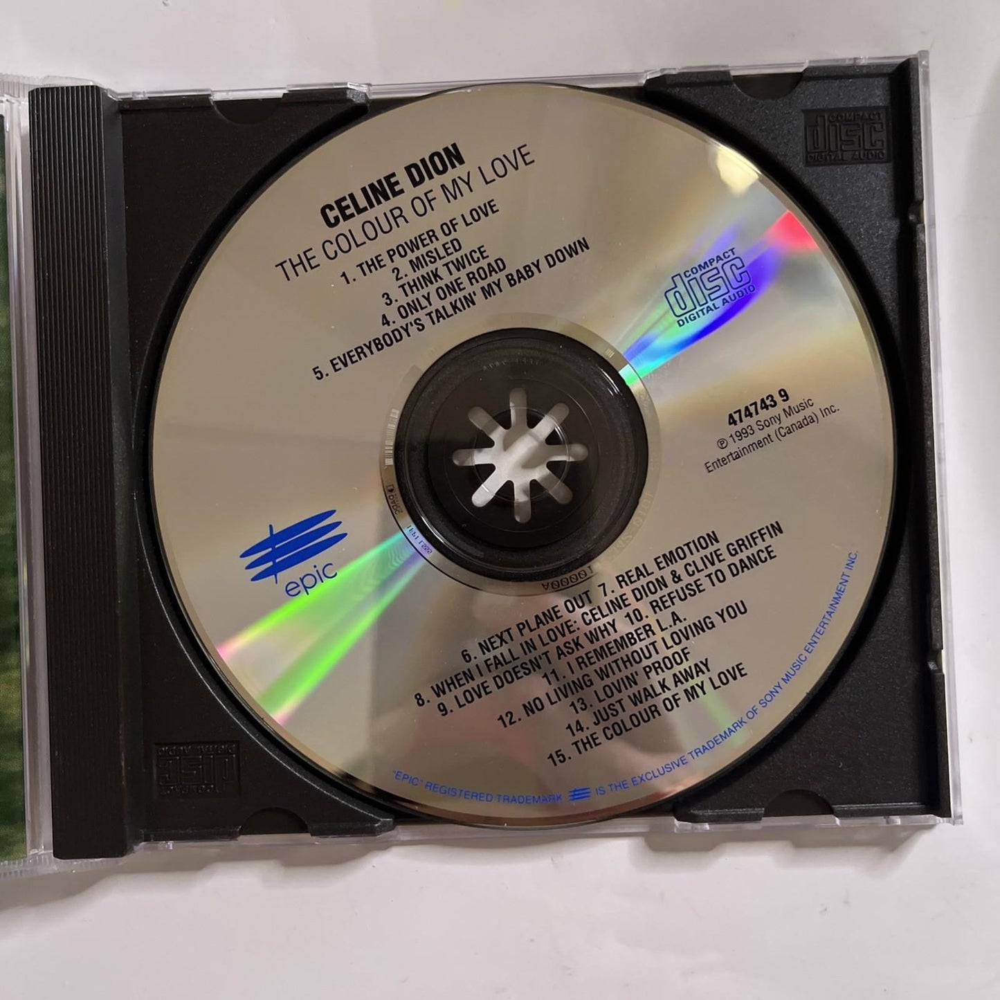 Céline Dion – The Colour Of My Love (CD, 1994) Australia 474743 9