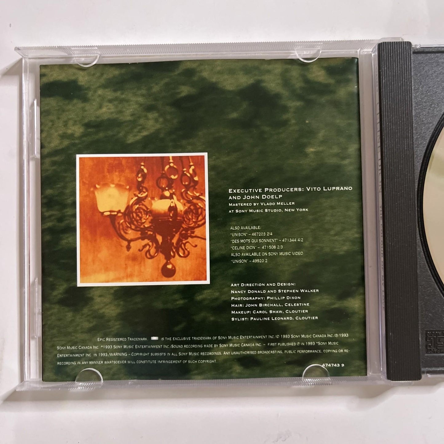 Céline Dion – The Colour Of My Love (CD, 1994) Australia 474743 9