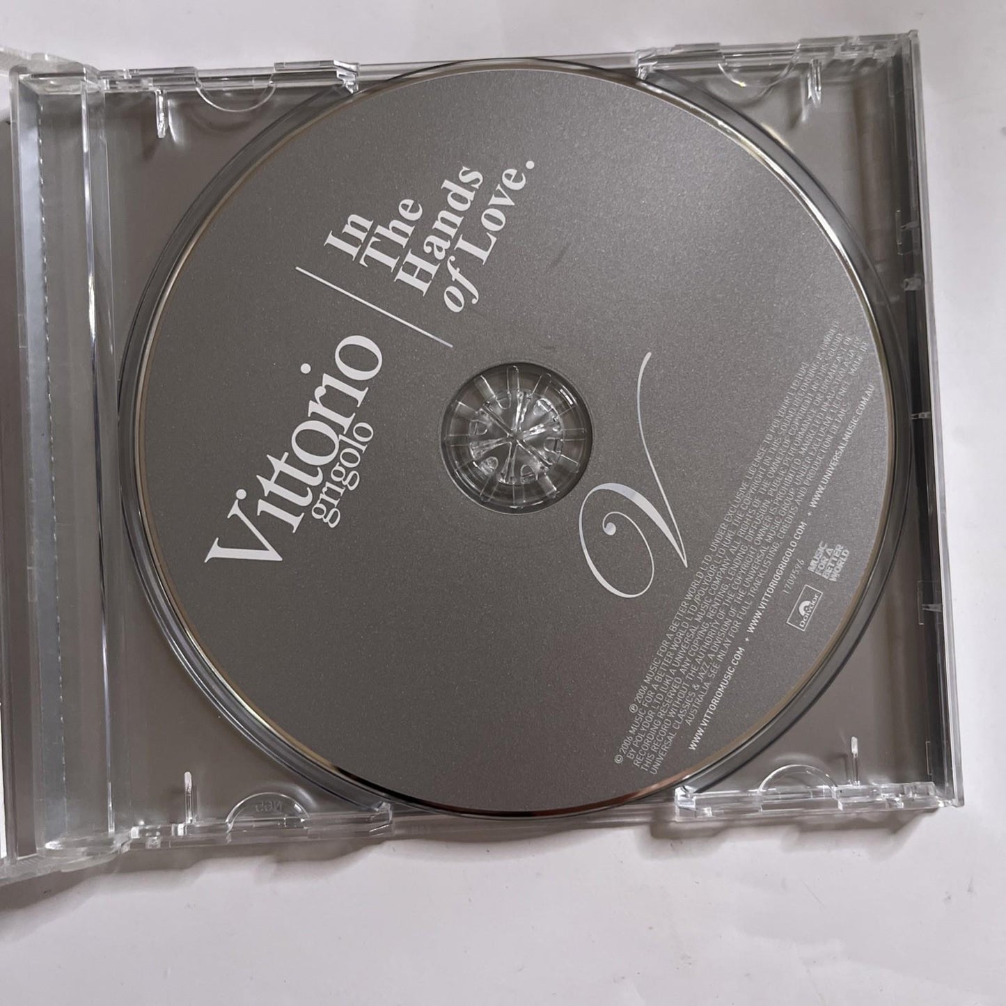 Vittorio Grigolo – In The Hands Of Love (CD, 2006) Australia Special Edition