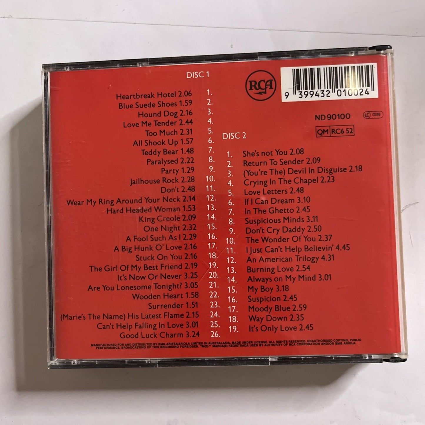 Elvis Presley – The All Time Greatest Hits (CD, 2-Disc) Australasia ND90100