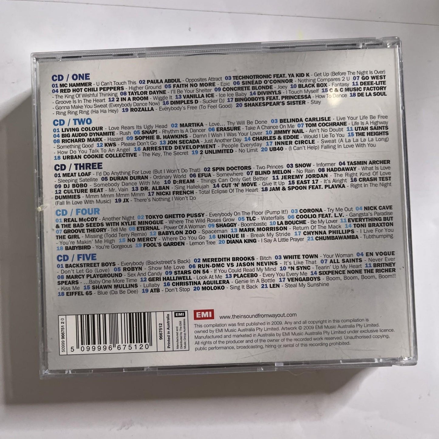 Various – 101 90s Hits (CD, 2009, 5-Disc) Australia 9667512
