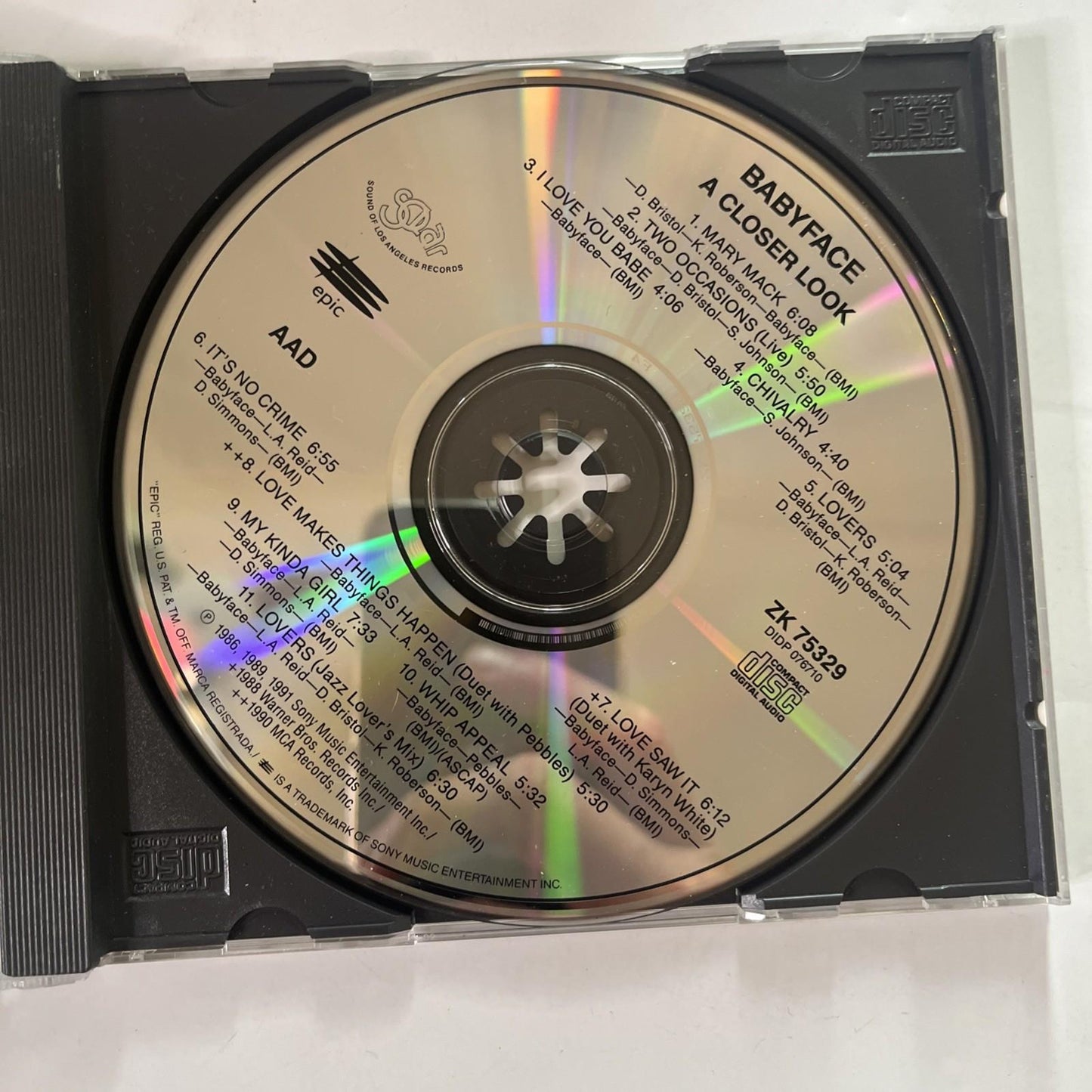 Babyface – A Closer Look (CD, 1991) US ZK 75329