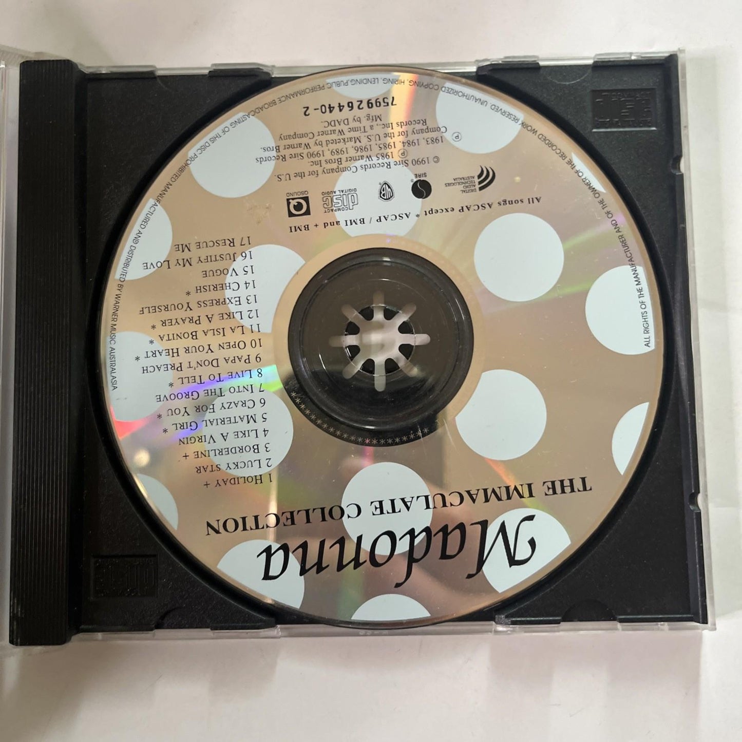 Madonna – The Immaculate Collection (CD, 1993) Australia 7599264402