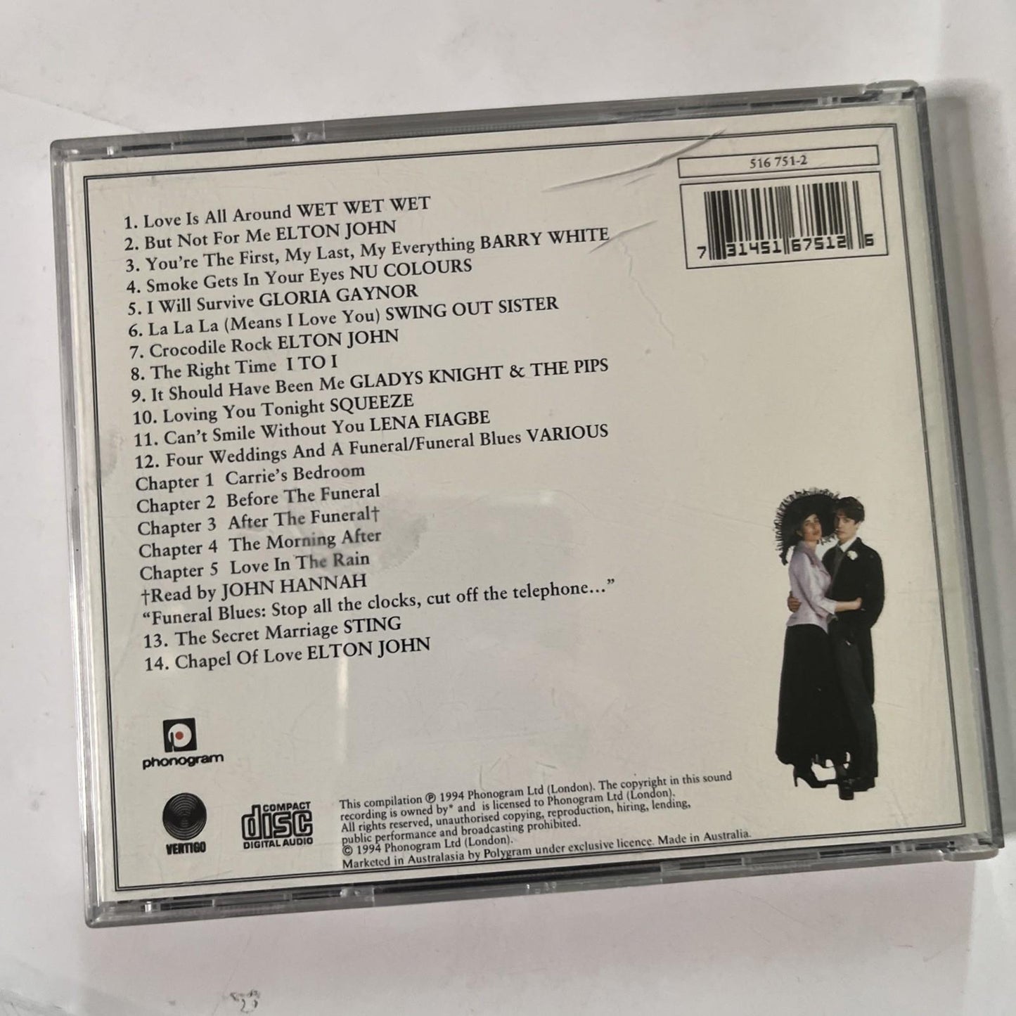 Four Weddings & A Funeral Soundtrack OST (CD, 1994)