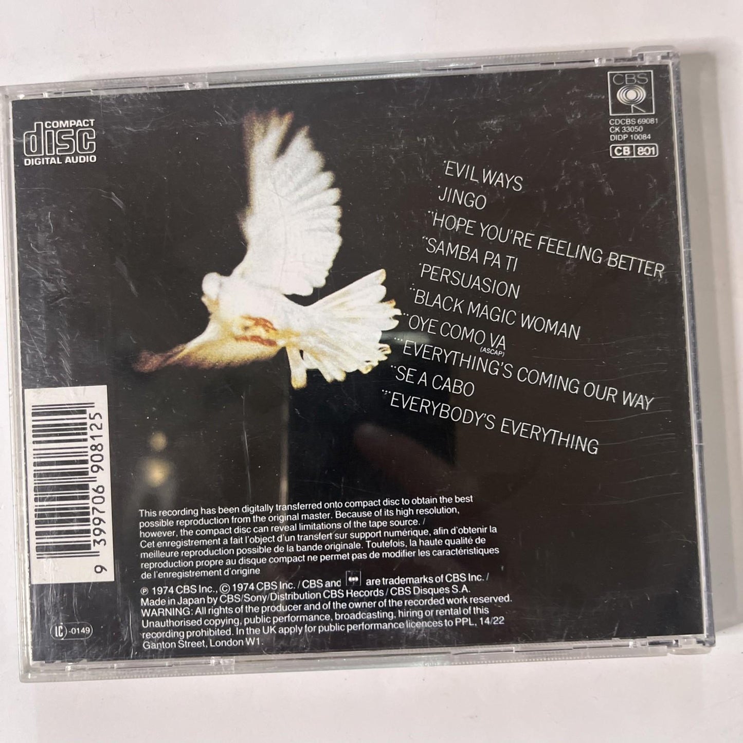 Santana – Santana's Greatest Hits (CD) Australia CDCBS 69081