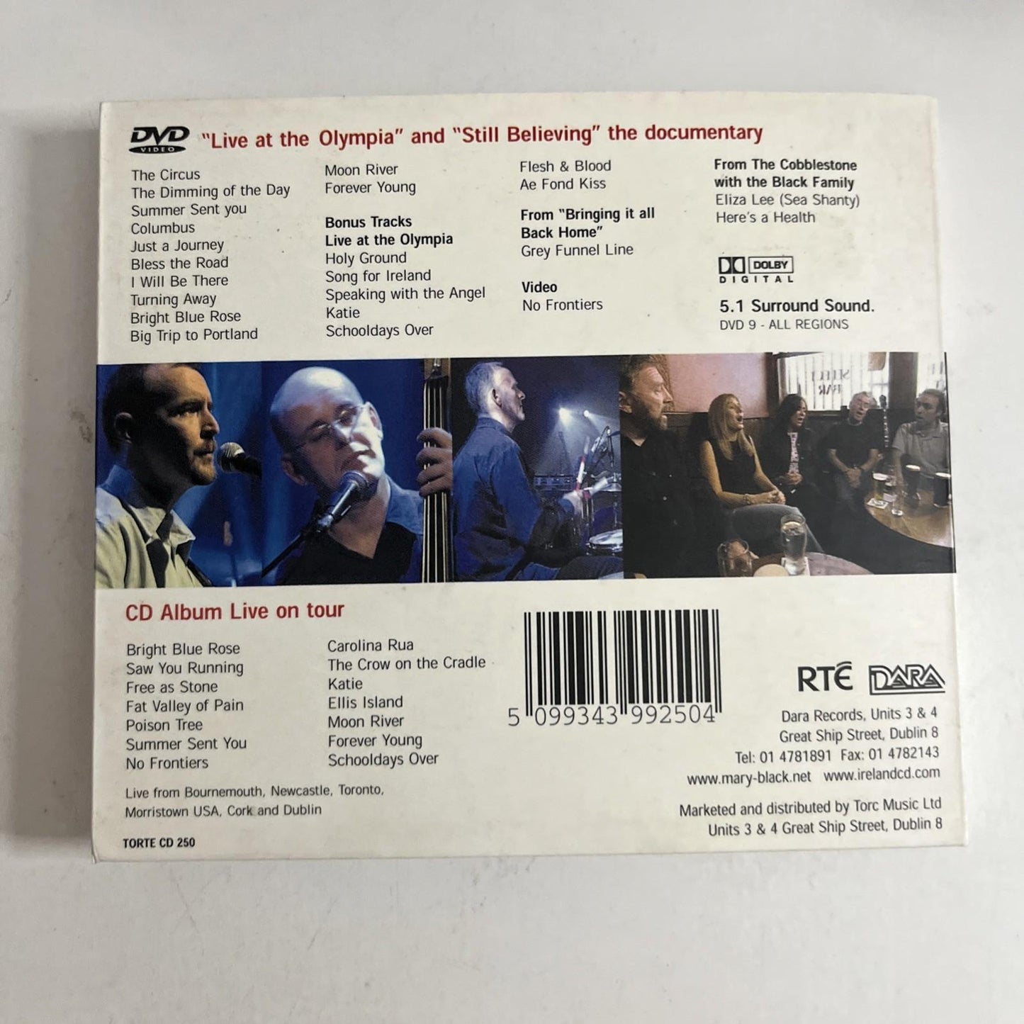 Mary Black – Live (CD + DVD, 2002, 2-Disc) Ireland Digipak Gatefold Torte CD 250