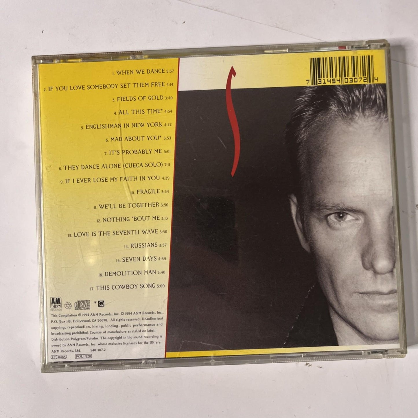Sting – Fields Of Gold (The Best Of Sting 1984 - 1994) (CD, 1994) Europe