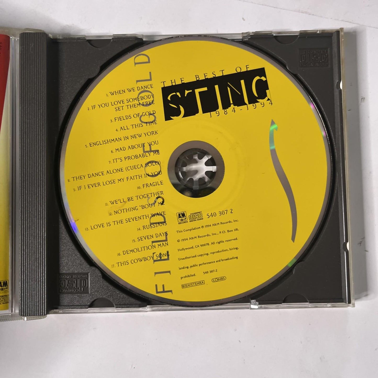 Sting – Fields Of Gold (The Best Of Sting 1984 - 1994) (CD, 1994) Europe